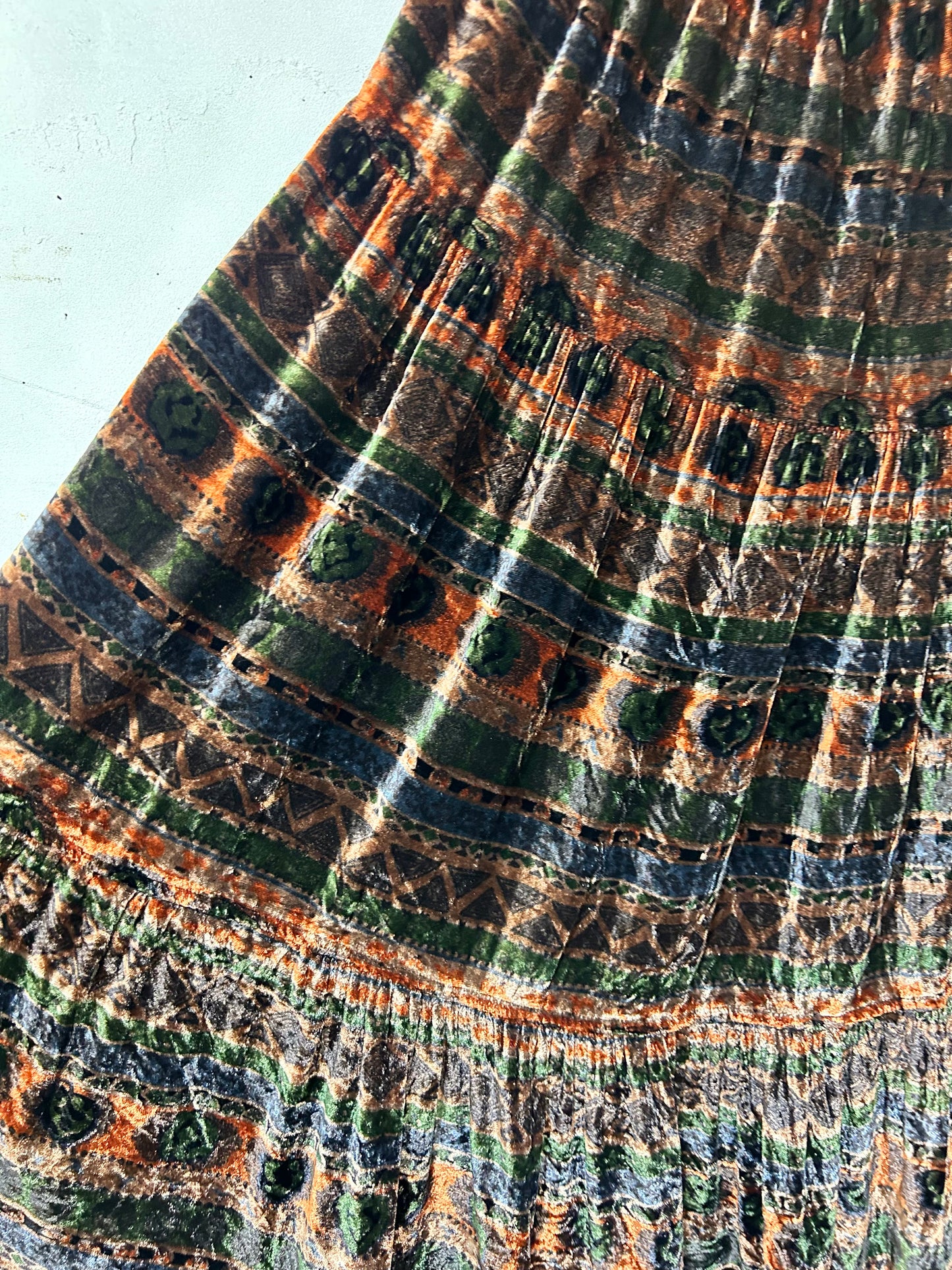 Vintage Velours Tiered Skirt MADE IN USA [K25561]