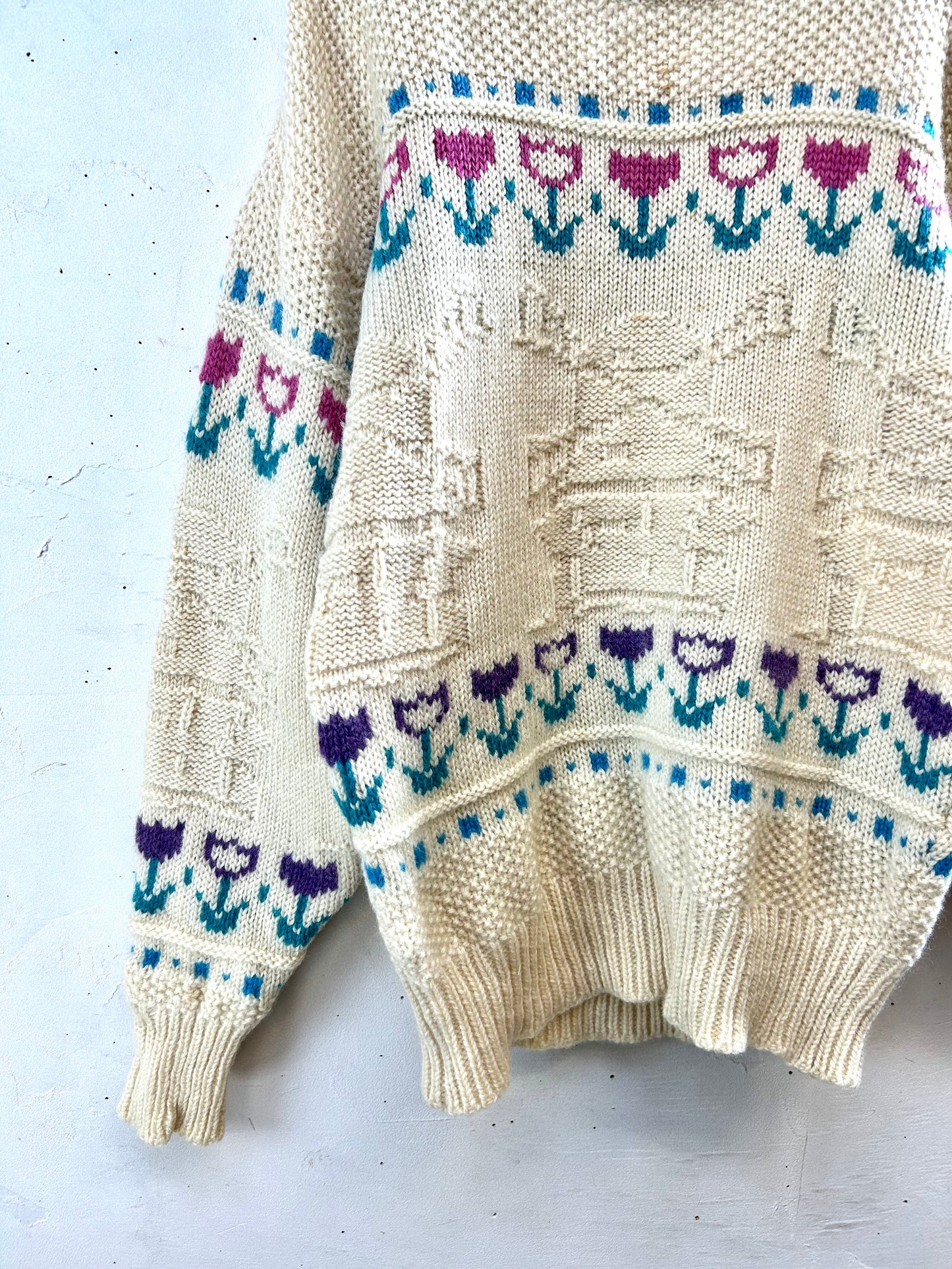 Vintage Hand Knit Sweater 〜Wool Rich〜 [J28644]