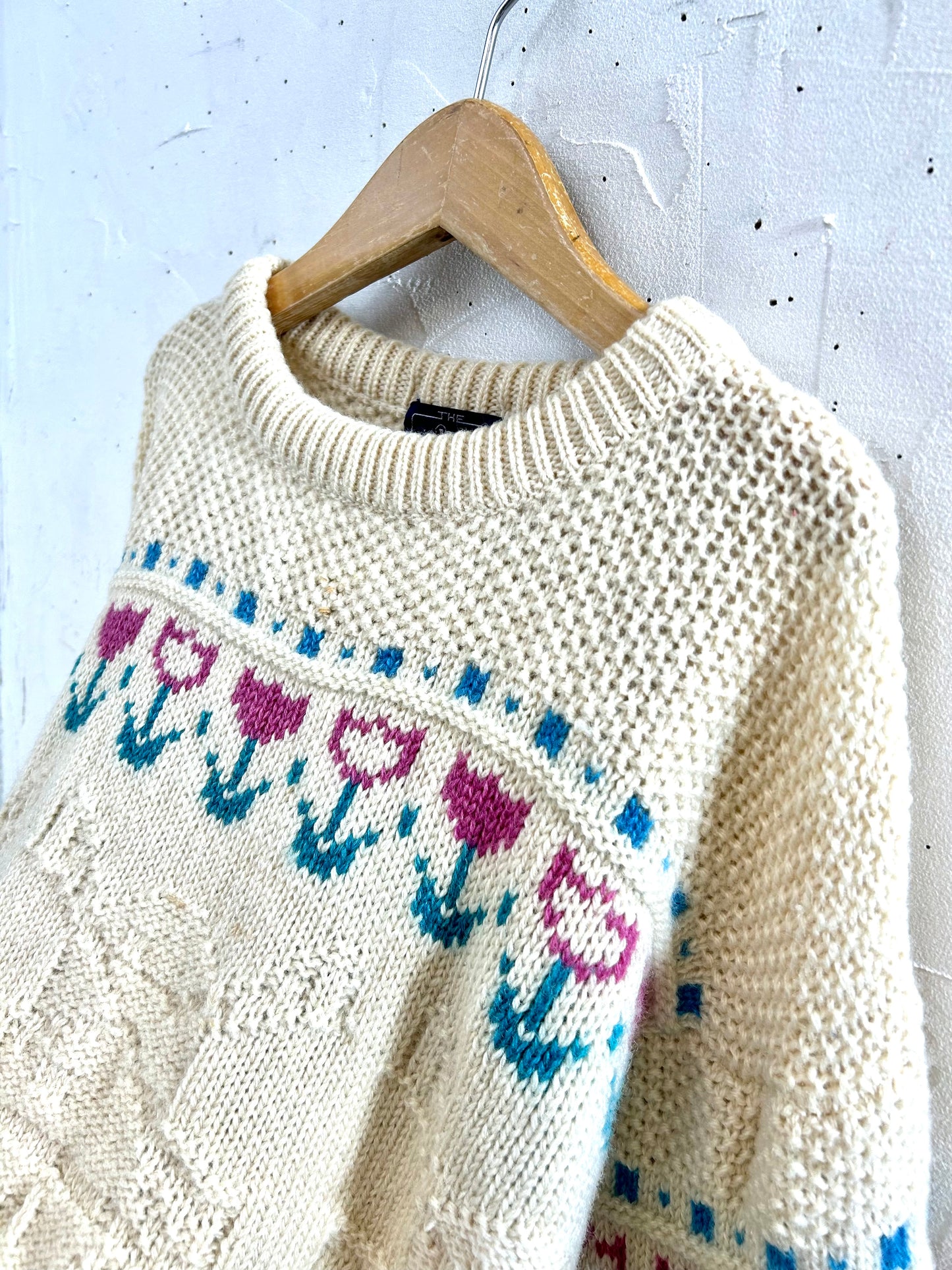 Vintage Hand Knit Sweater 〜Wool Rich〜 [J28644]