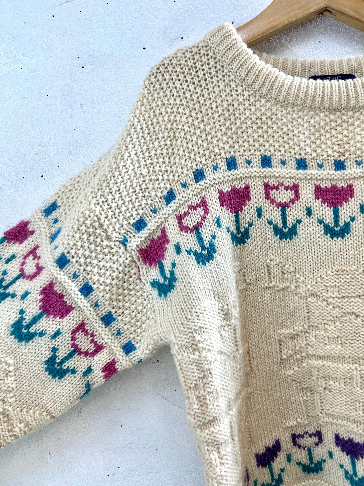 Vintage Hand Knit Sweater 〜Wool Rich〜 [J28644]