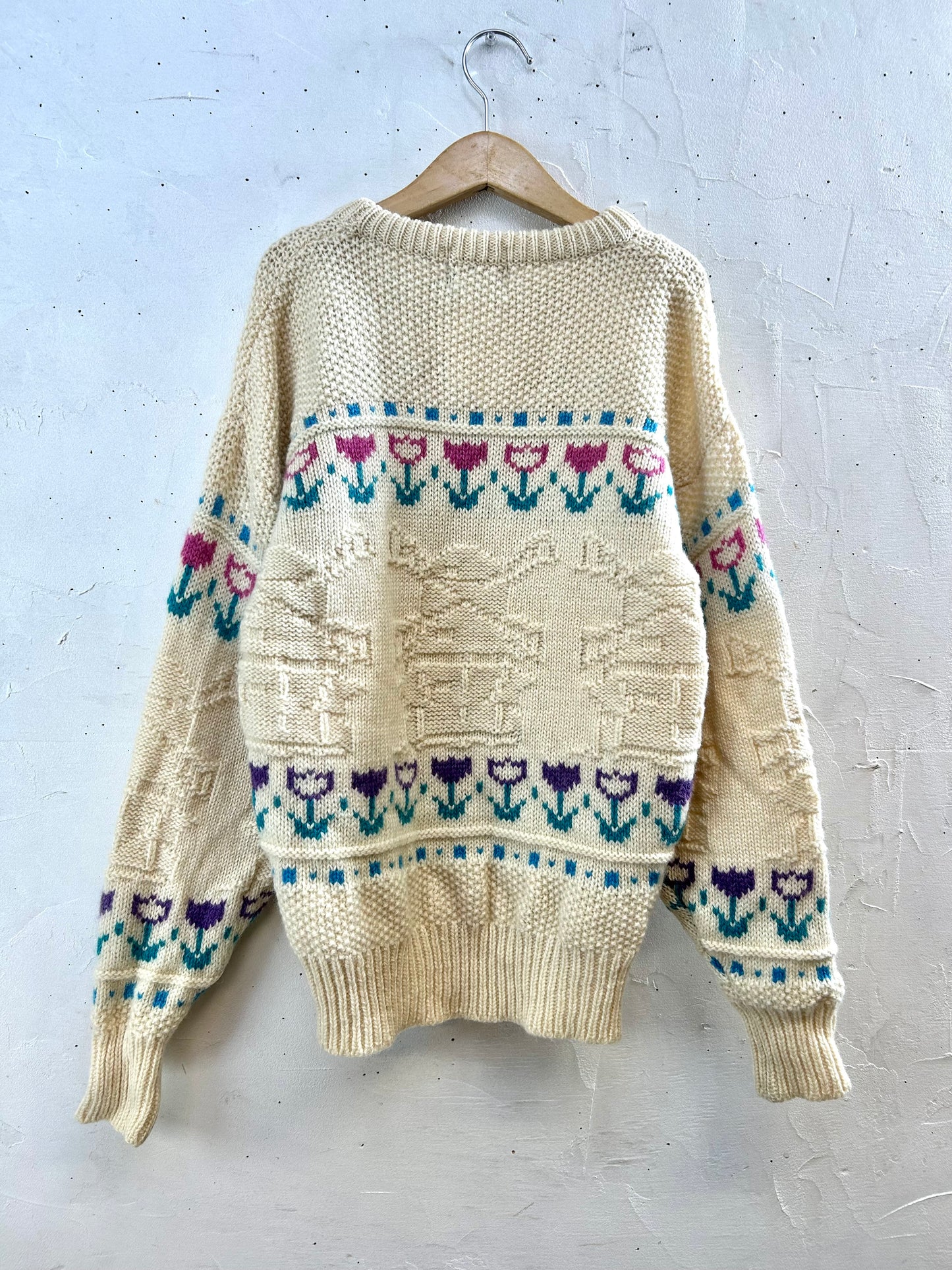 Vintage Hand Knit Sweater 〜Wool Rich〜 [J28644]