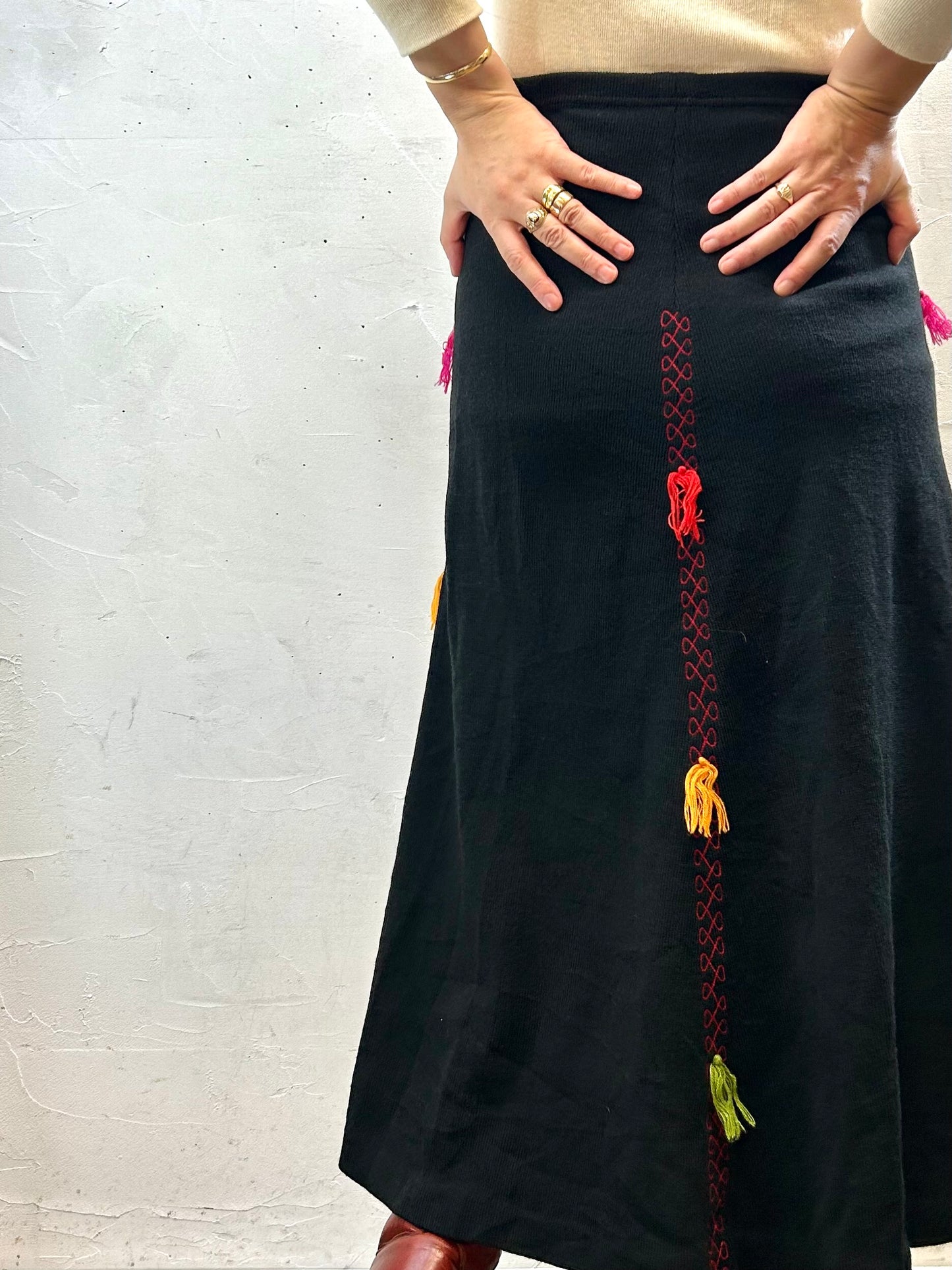 Vintage Knit Skirt MADE IN FRANCE  [H28421]