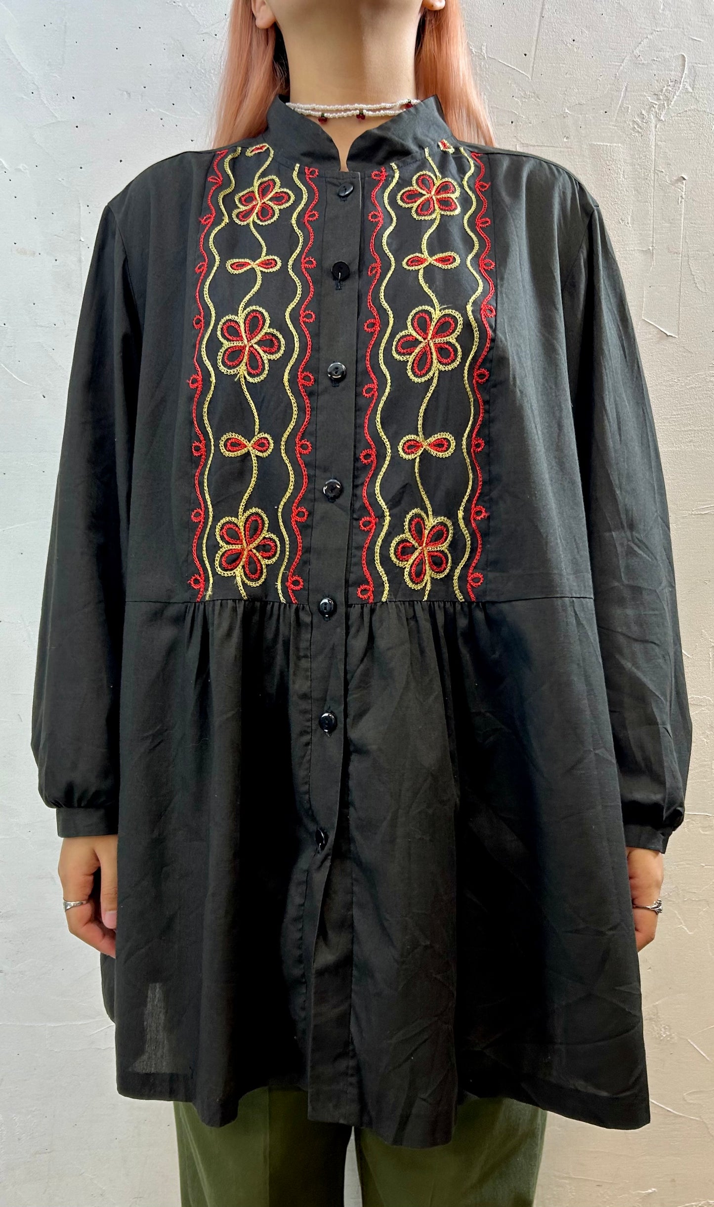 Vintage Embroidery Shirt MADE IN USA [F27257]