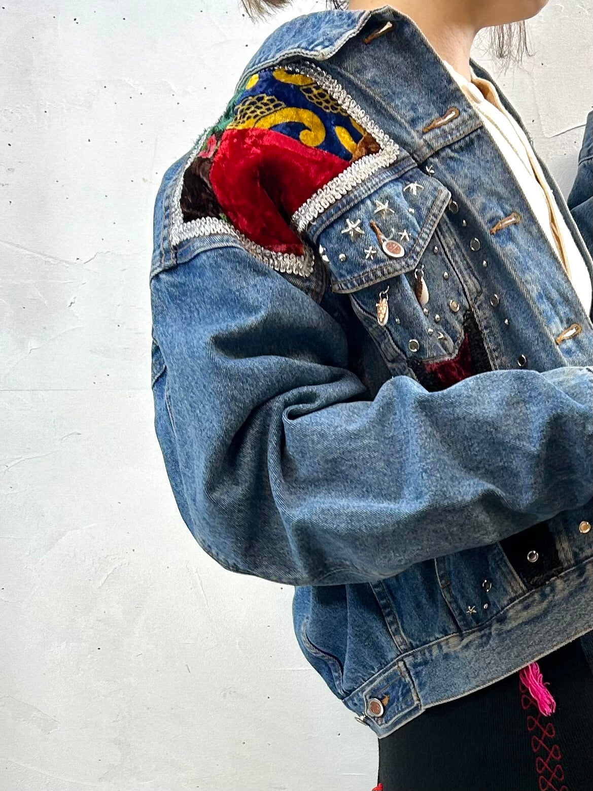 Vintage Denim Custom Patchwork Jacket [I28425]