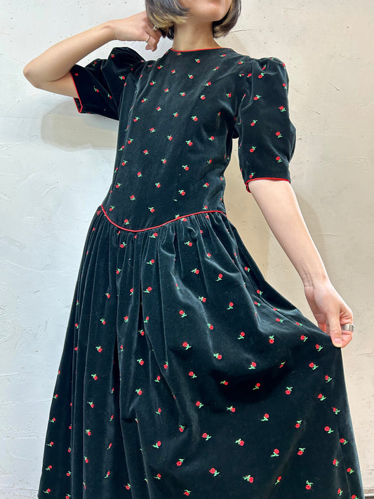 Vintage Velours Dress MADE IN USA [K25574]