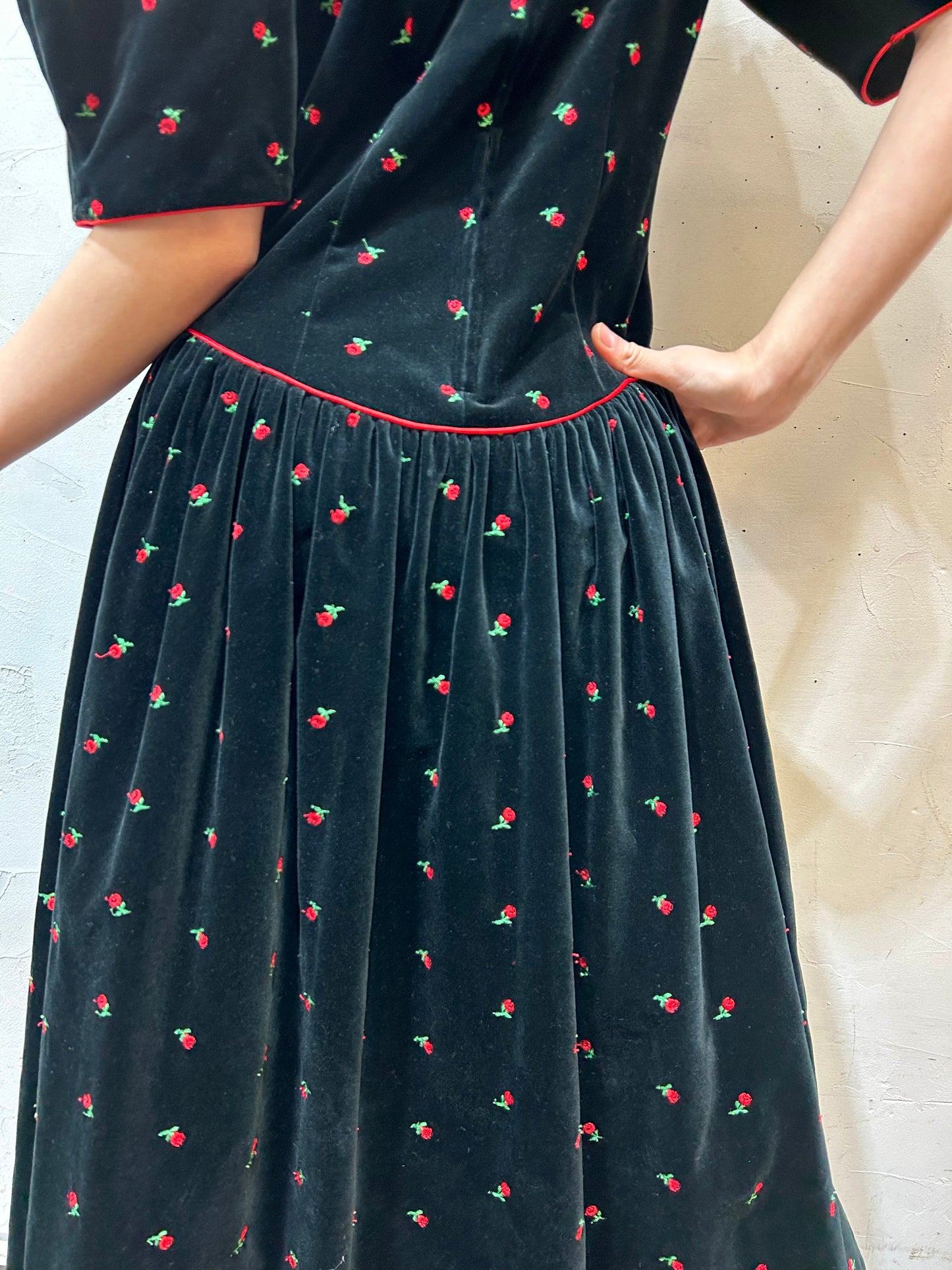 Vintage Velours Dress MADE IN USA [K25574]