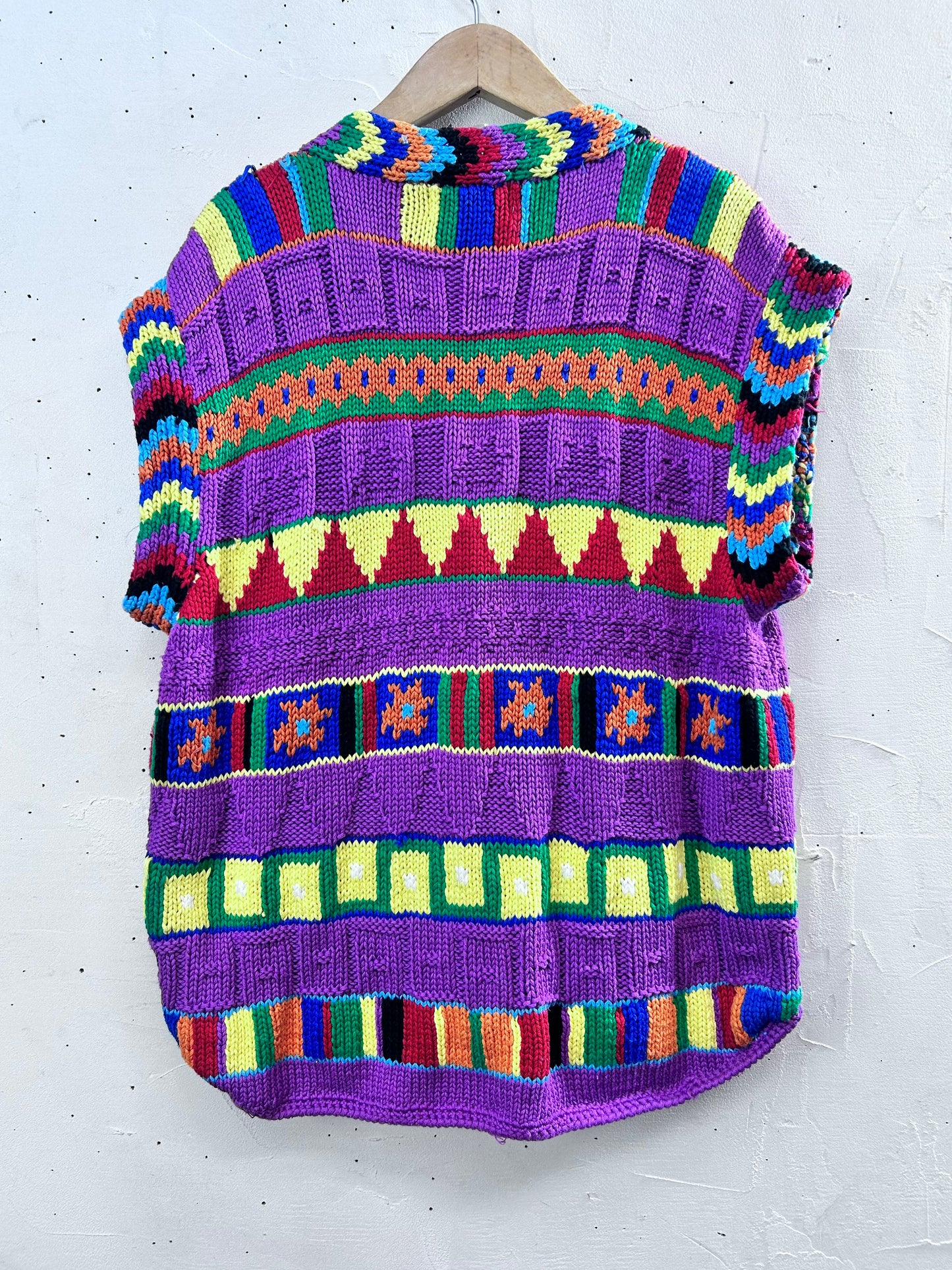 Vintage Cotton Hand Knit Vest [L29093]