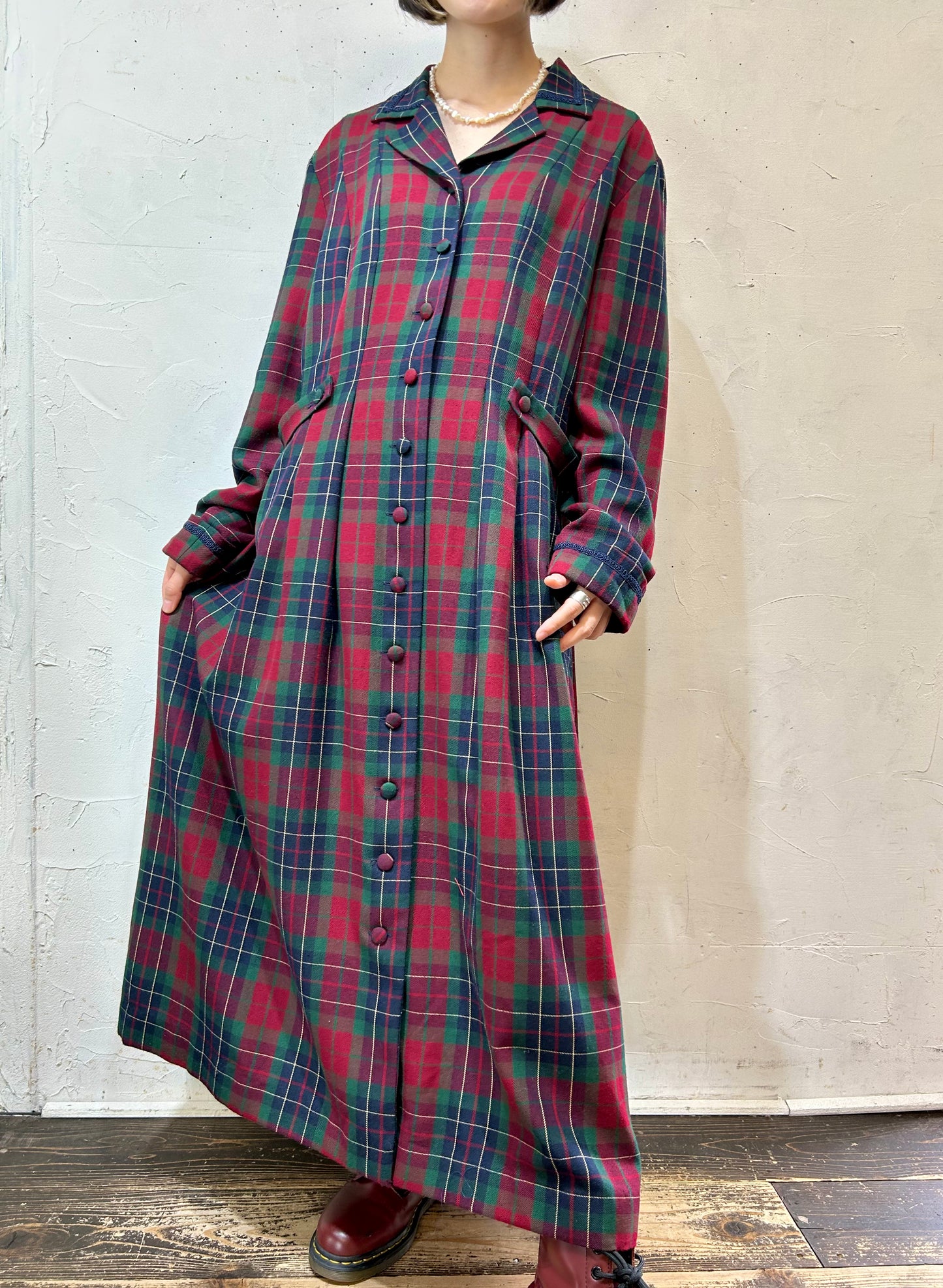 Vintage Plaid Dress 〜PLAZA SOUTH〜 [J25271]