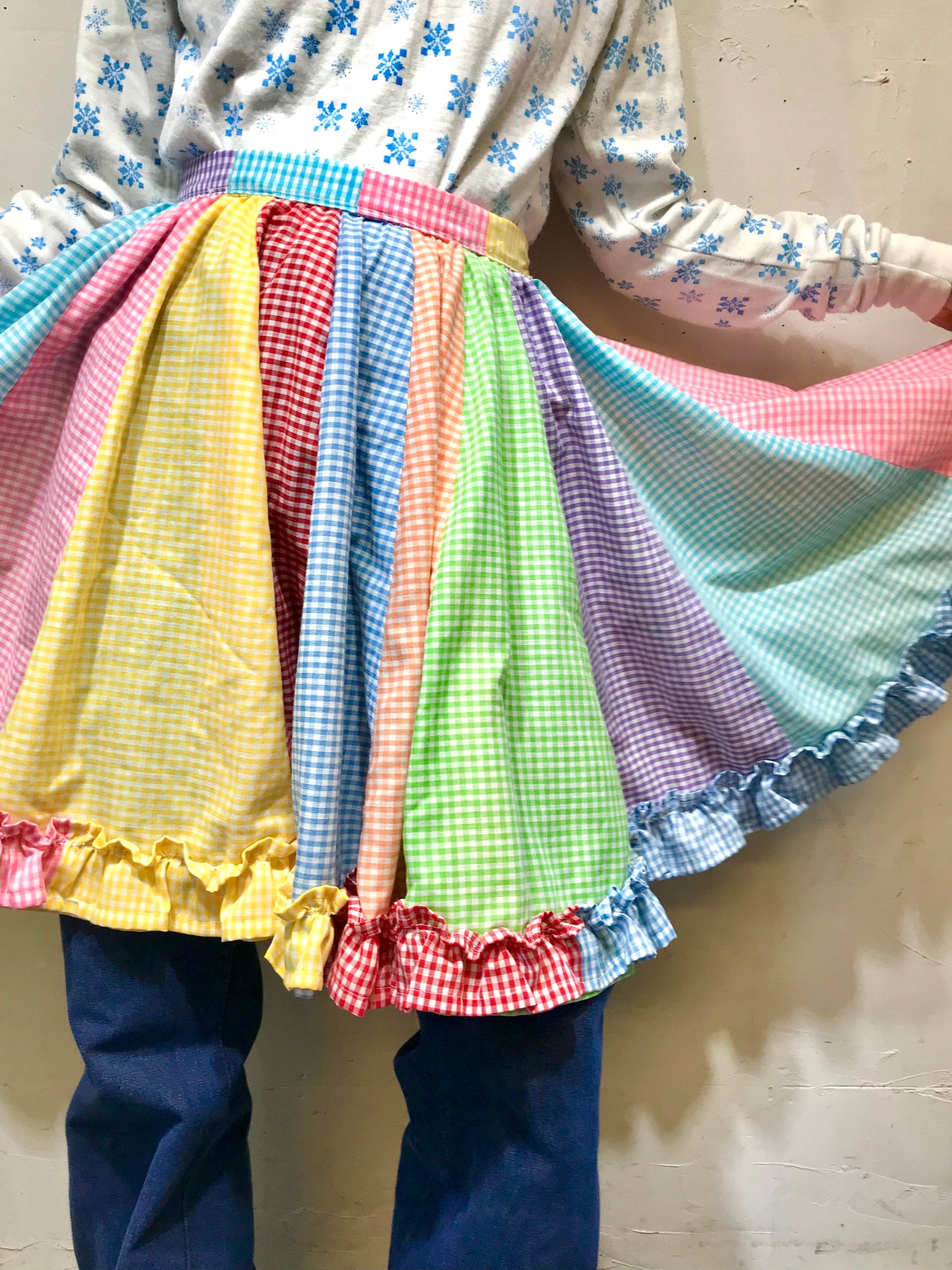 ’70s Vintage Patchwork Skirt [L25736]