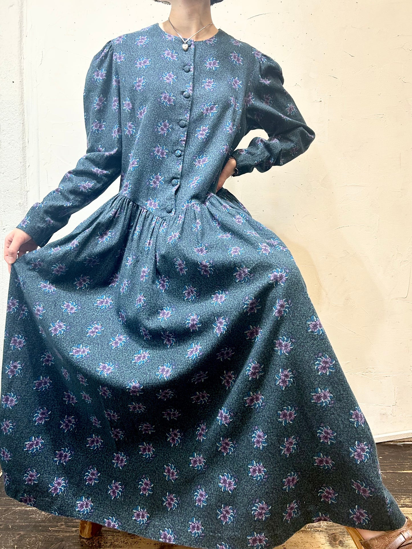 Vintage Flower Dress 〜Laura Ashley〜 [H24877]