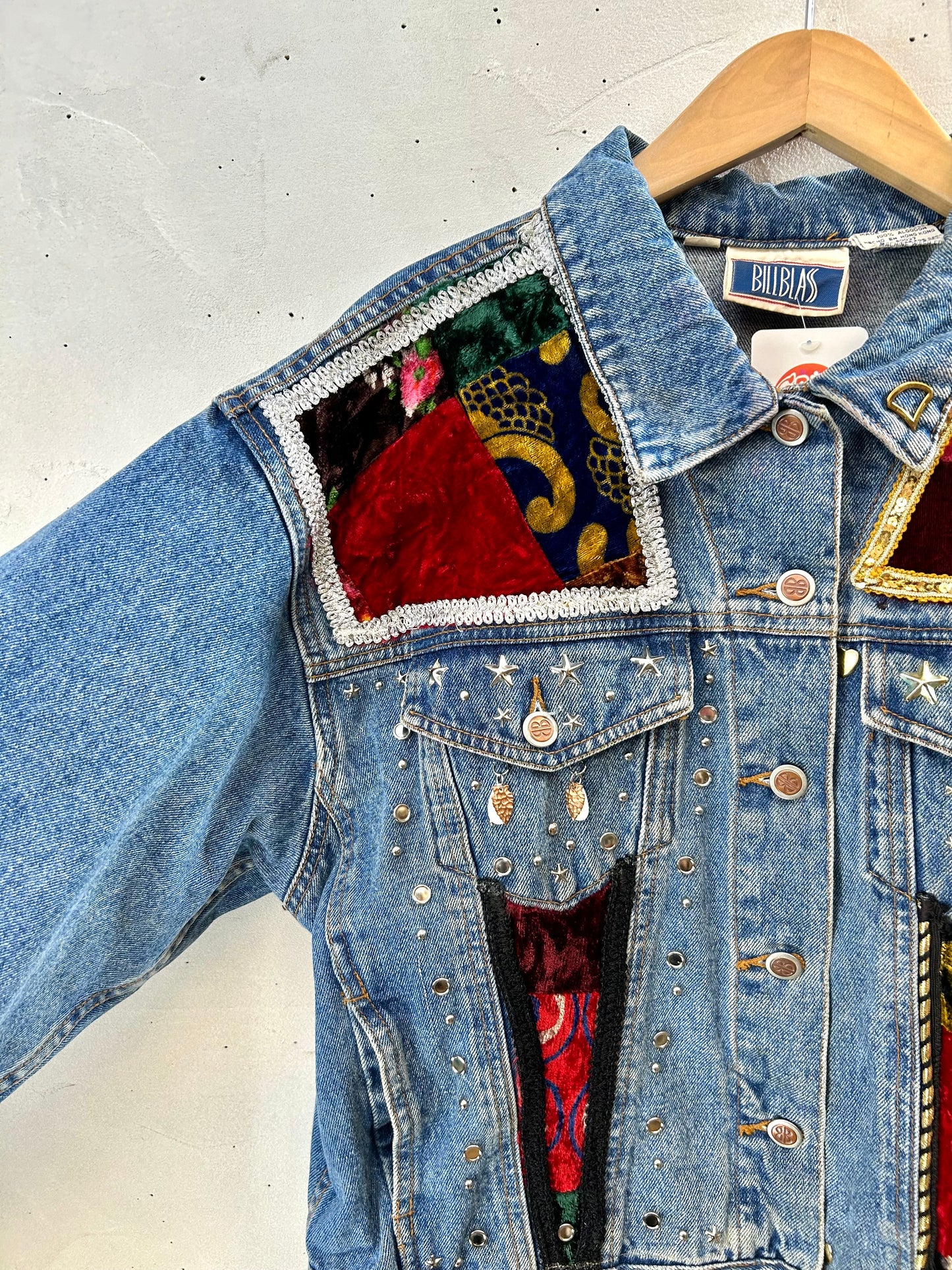 Vintage Denim Custom Patchwork Jacket [I28425]