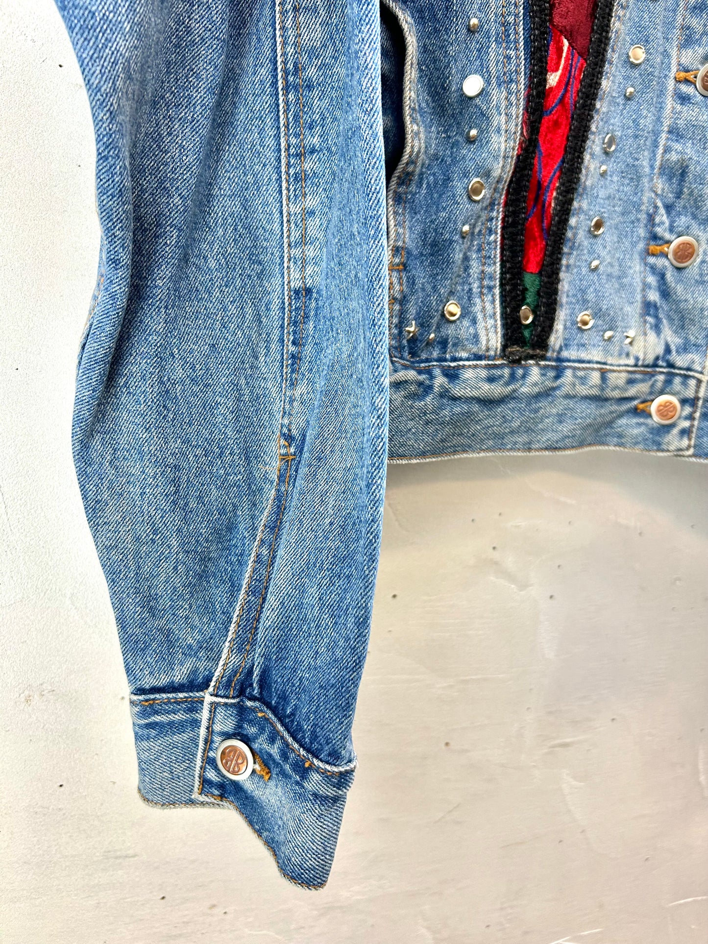 Vintage Denim Custom Patchwork Jacket [I28425]