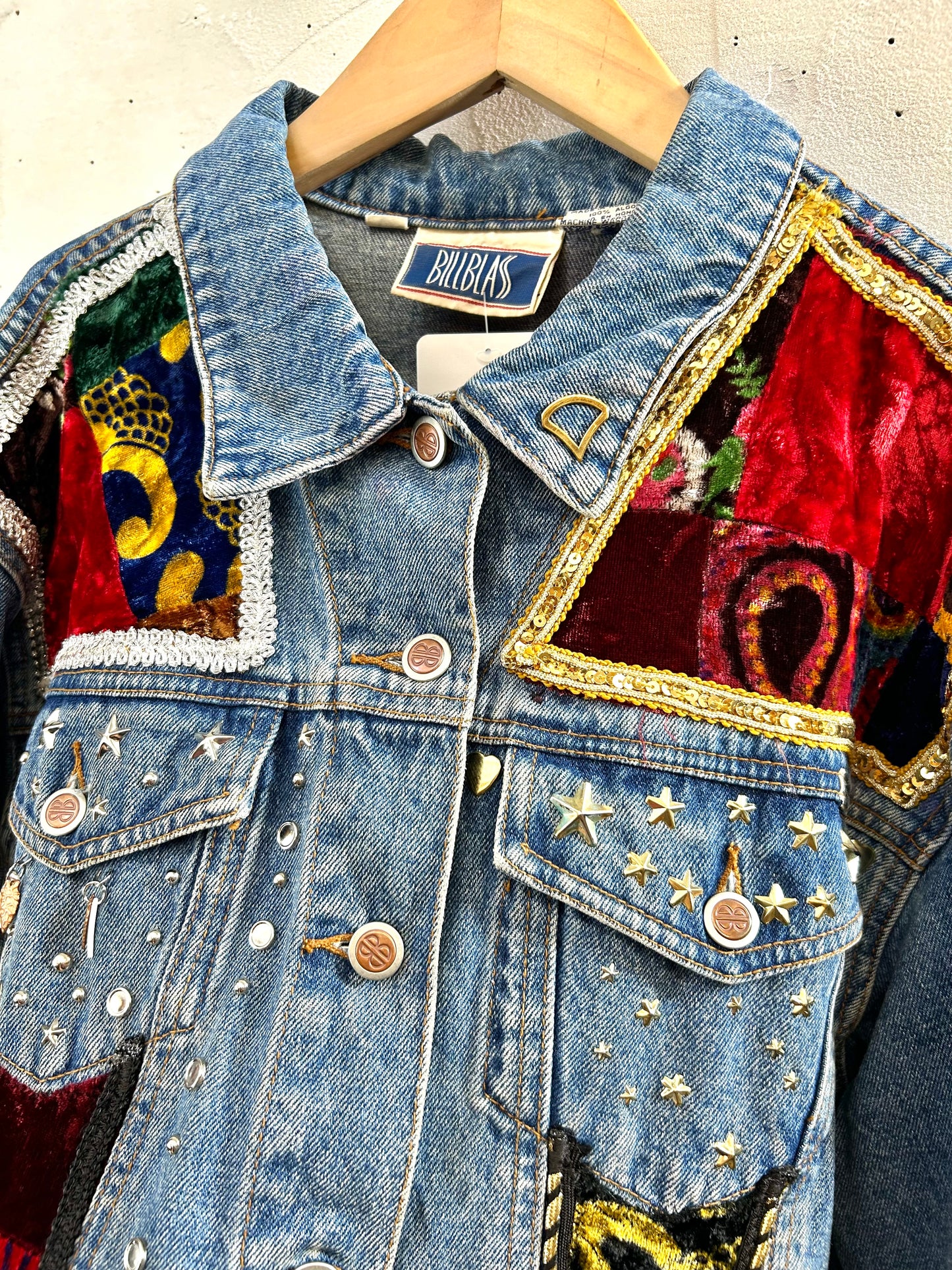 Vintage Denim Custom Patchwork Jacket [I28425]