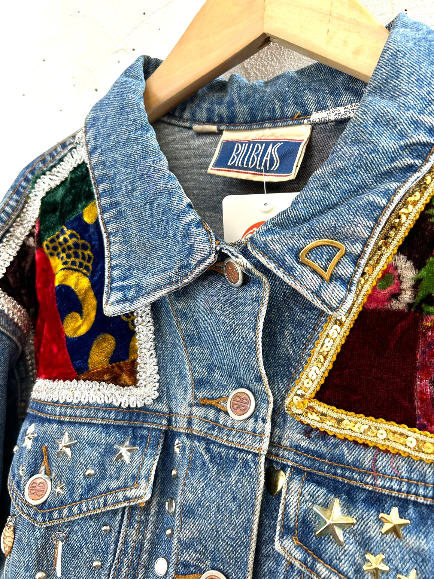 Vintage Denim Custom Patchwork Jacket [I28425]