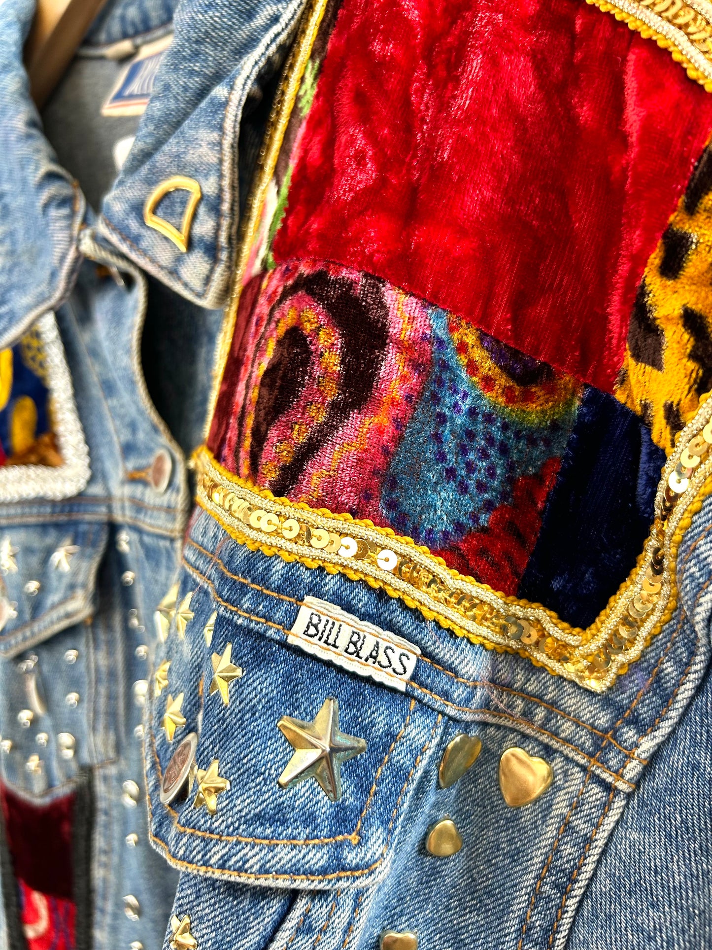 Vintage Denim Custom Patchwork Jacket [I28425]