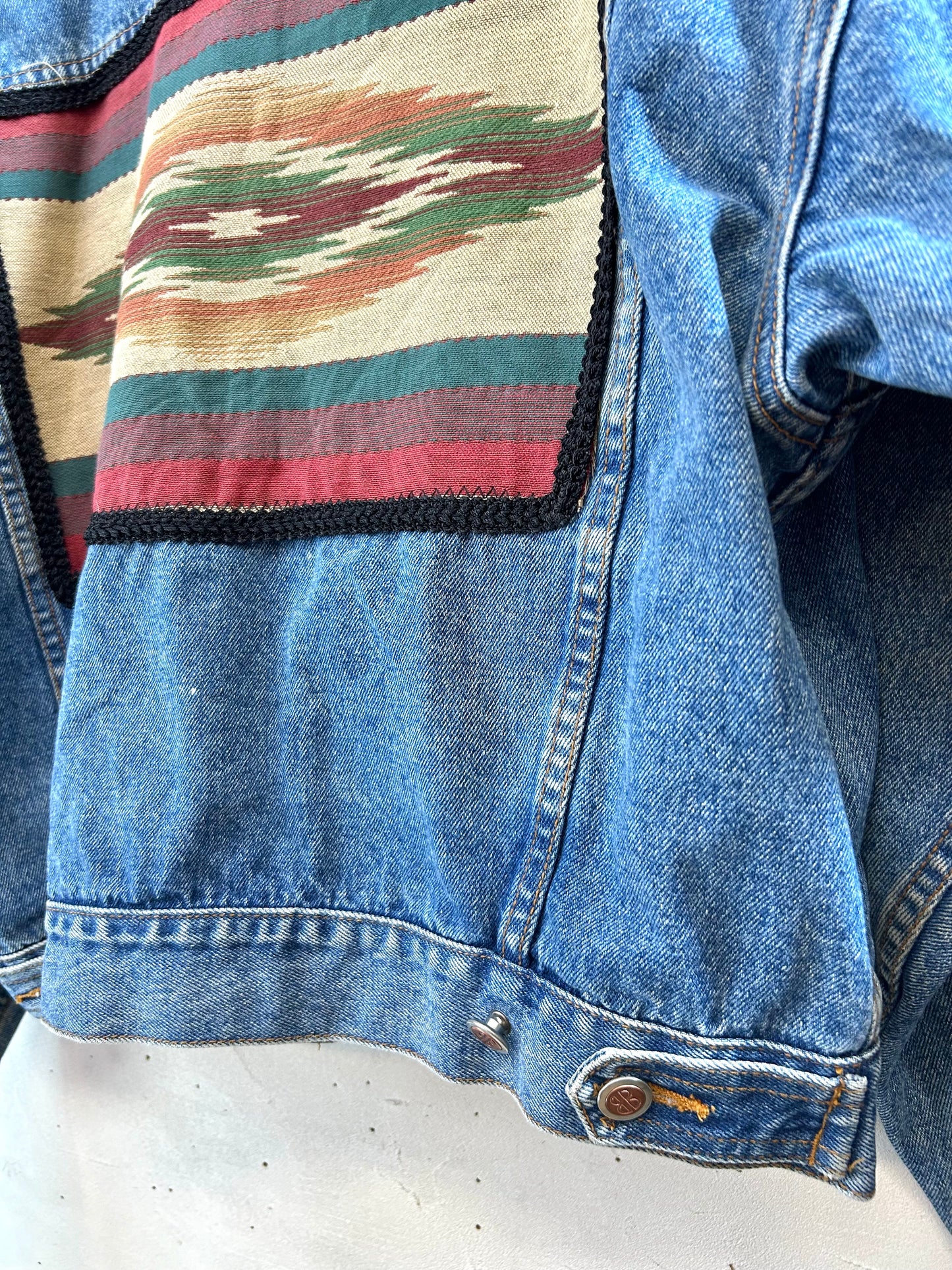 Vintage Denim Custom Patchwork Jacket [I28425]