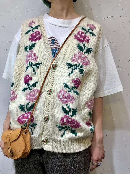 Vintage Hand Knit Vest [I24940]