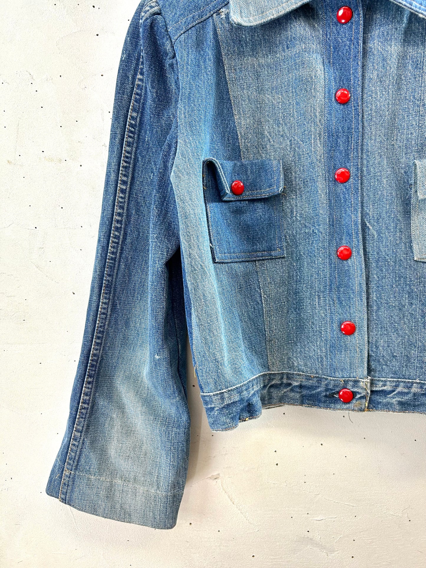 ’70s Vintage Denim Custom Jacket [I28436]