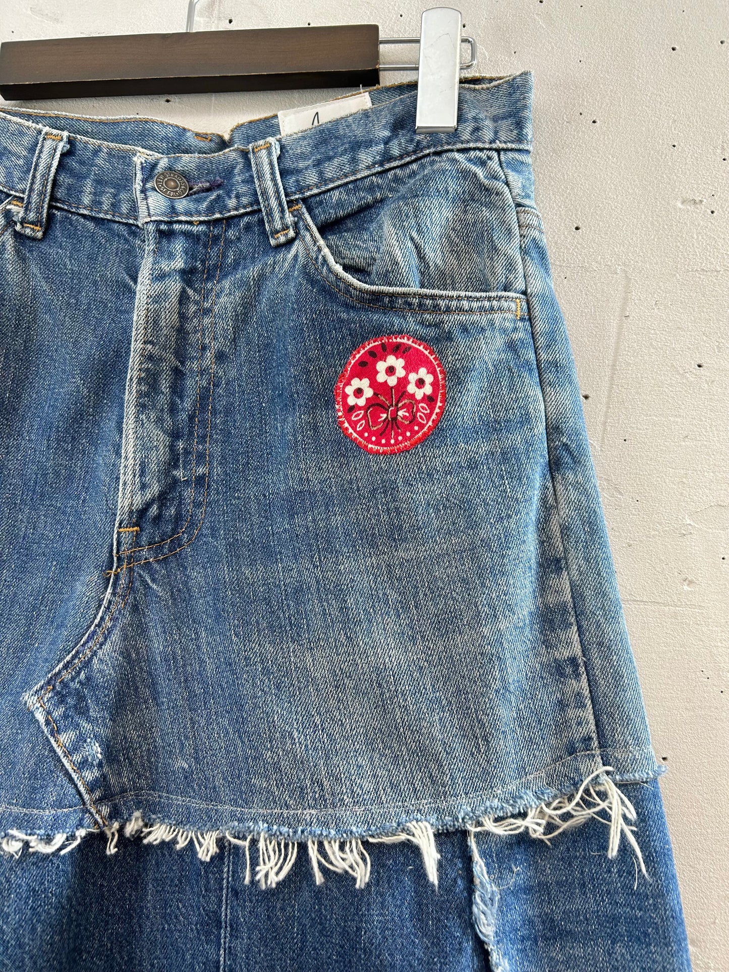 Vintage Denim Patchwork Skirt 〜Amy Nina〜 [E30182]