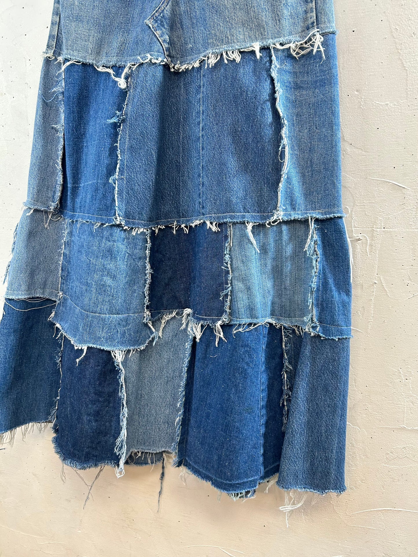 Vintage Denim Patchwork Skirt 〜Amy Nina〜 [E30182]