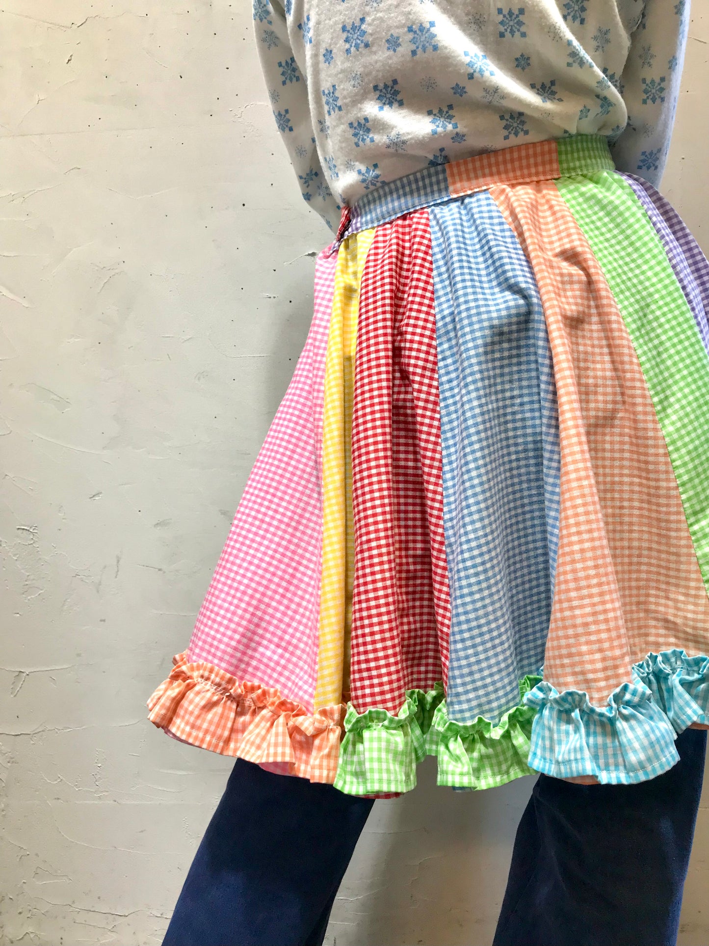 ’70s Vintage Patchwork Skirt [L25736]