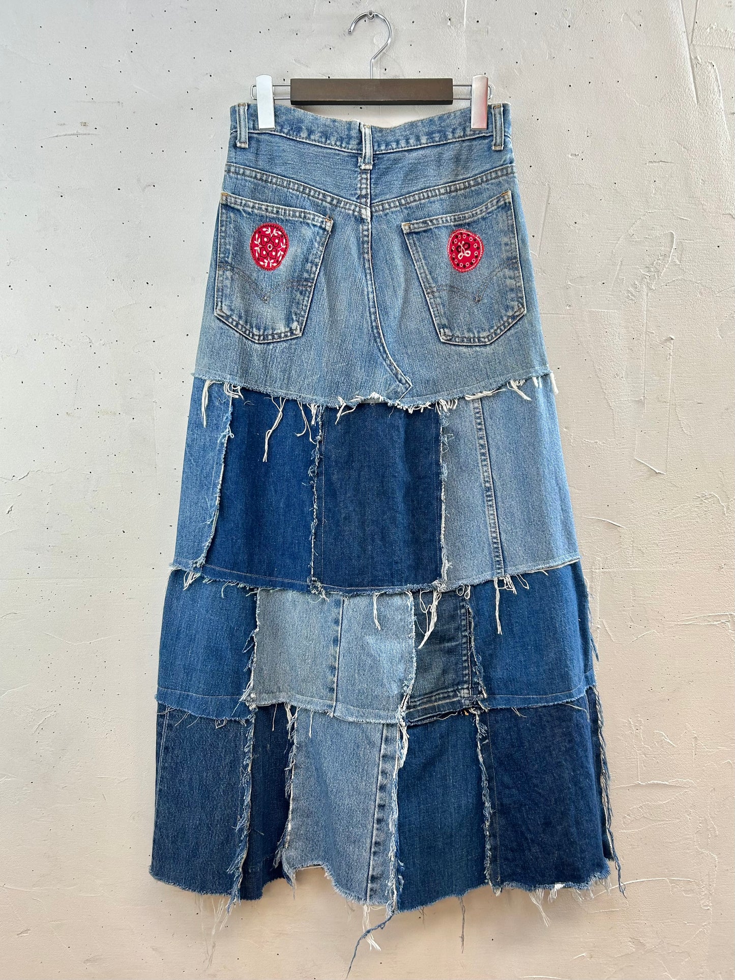 Vintage Denim Patchwork Skirt 〜Amy Nina〜 [E30182]