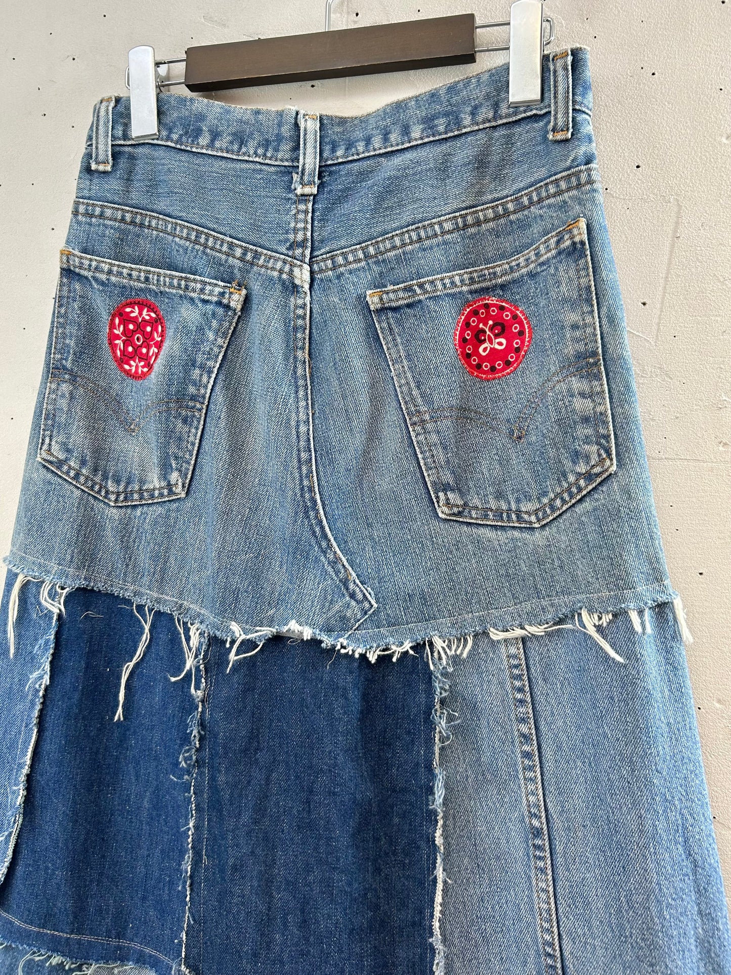 Vintage Denim Patchwork Skirt 〜Amy Nina〜 [E30182]