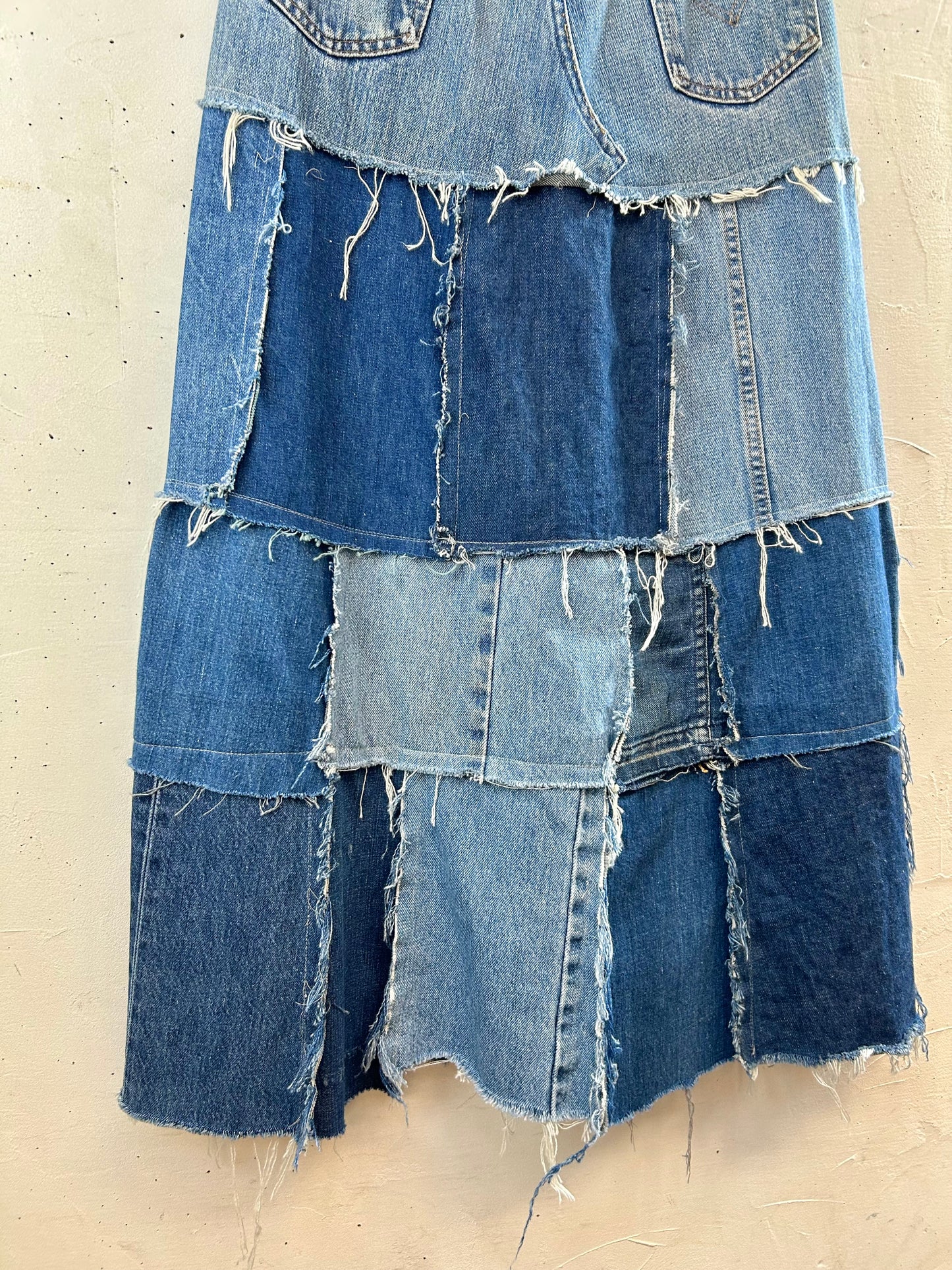 Vintage Denim Patchwork Skirt 〜Amy Nina〜 [E30182]