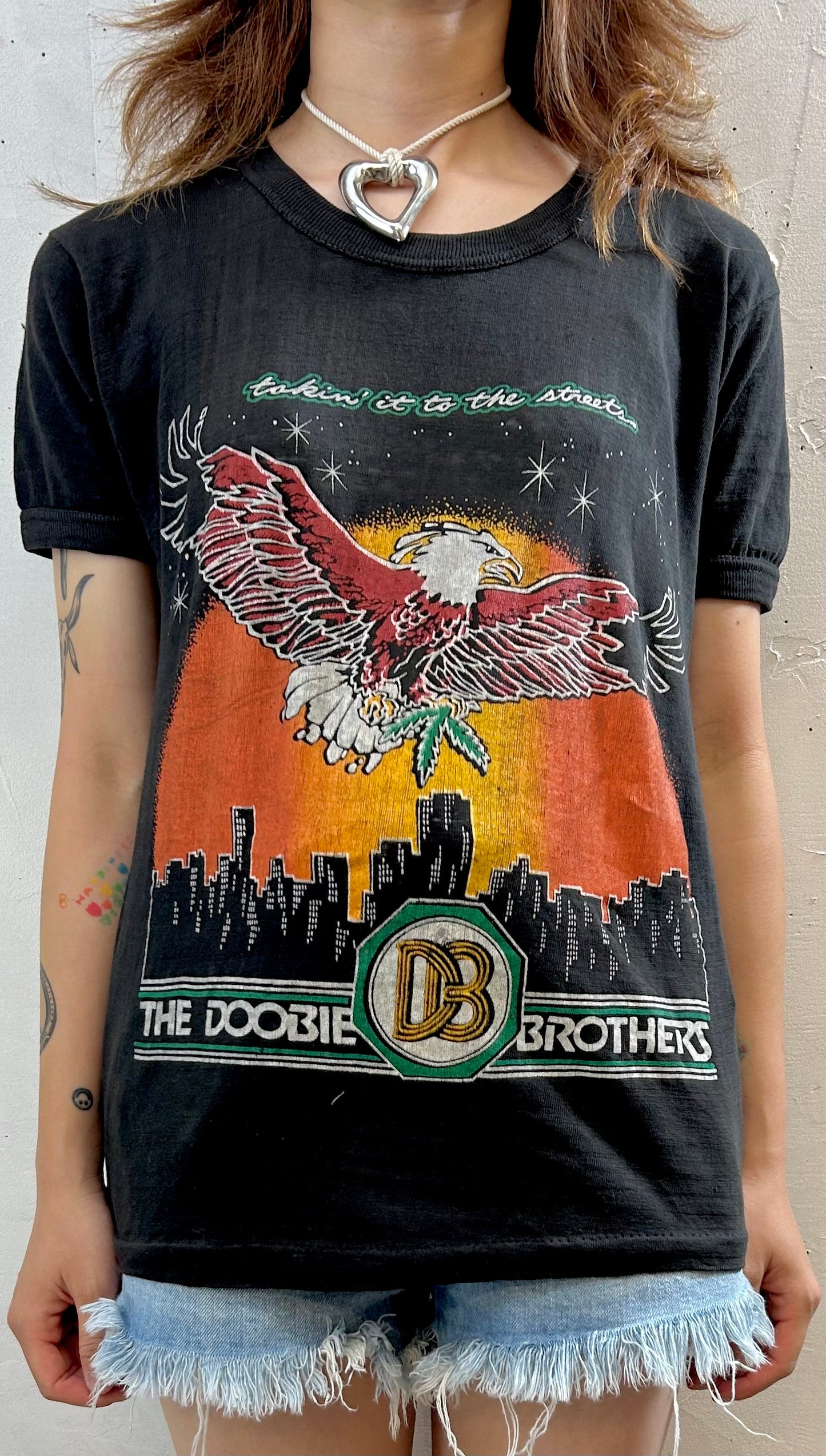 '80s Vintage Pakistan Cotton T-Shirt 〜DOOBIE BROTHERS〜 [G27883]