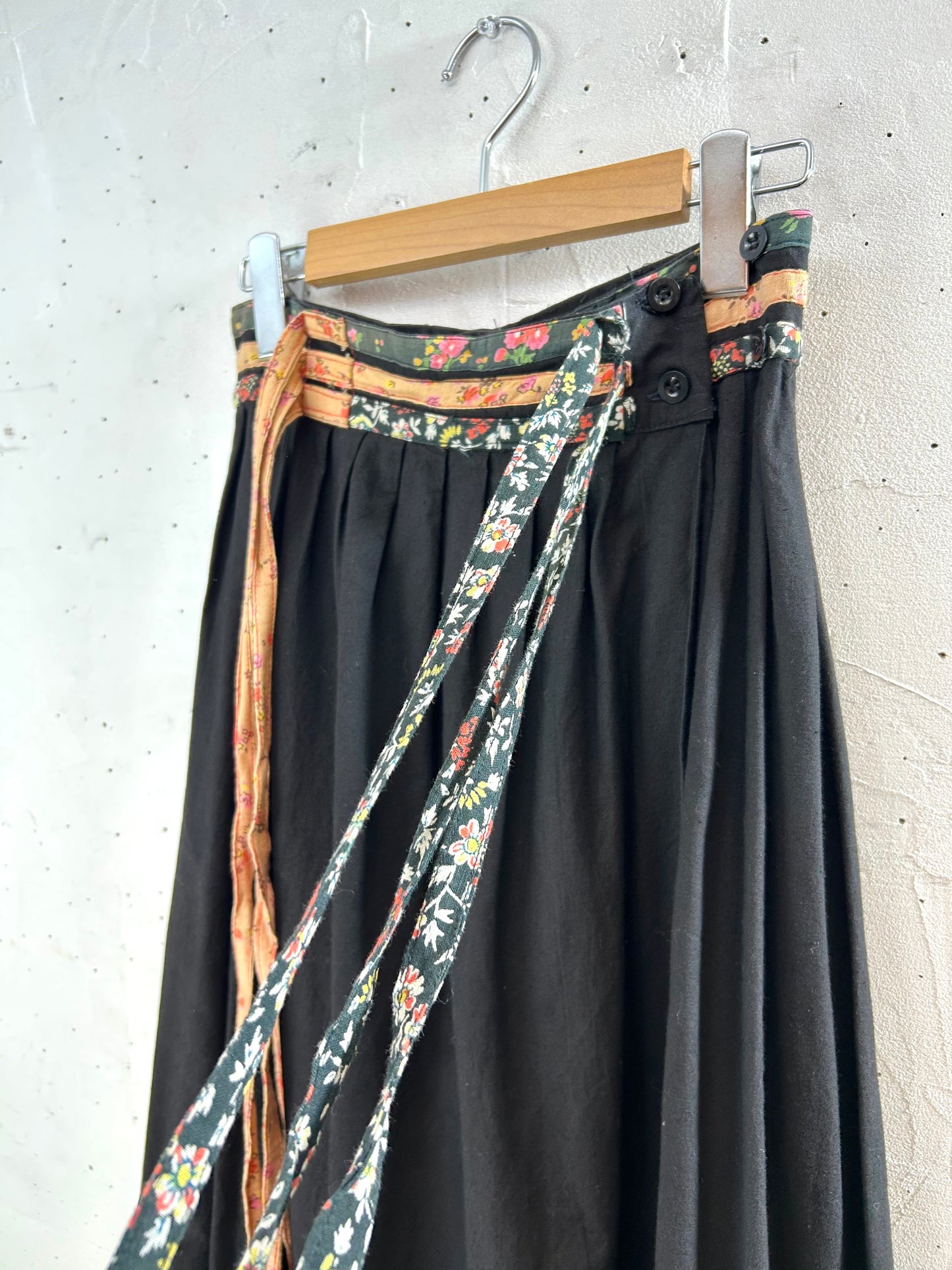 ’70s Vintage Wrap Skirt MADE IN INDIA［B29527］