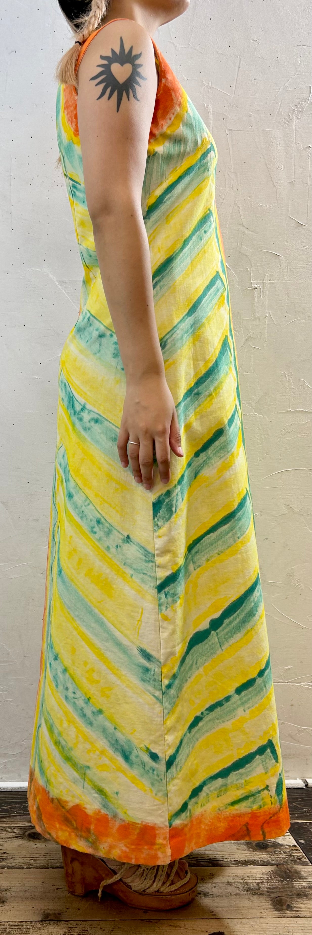 ’70s Vintage Hand Painted Dress [G28050]