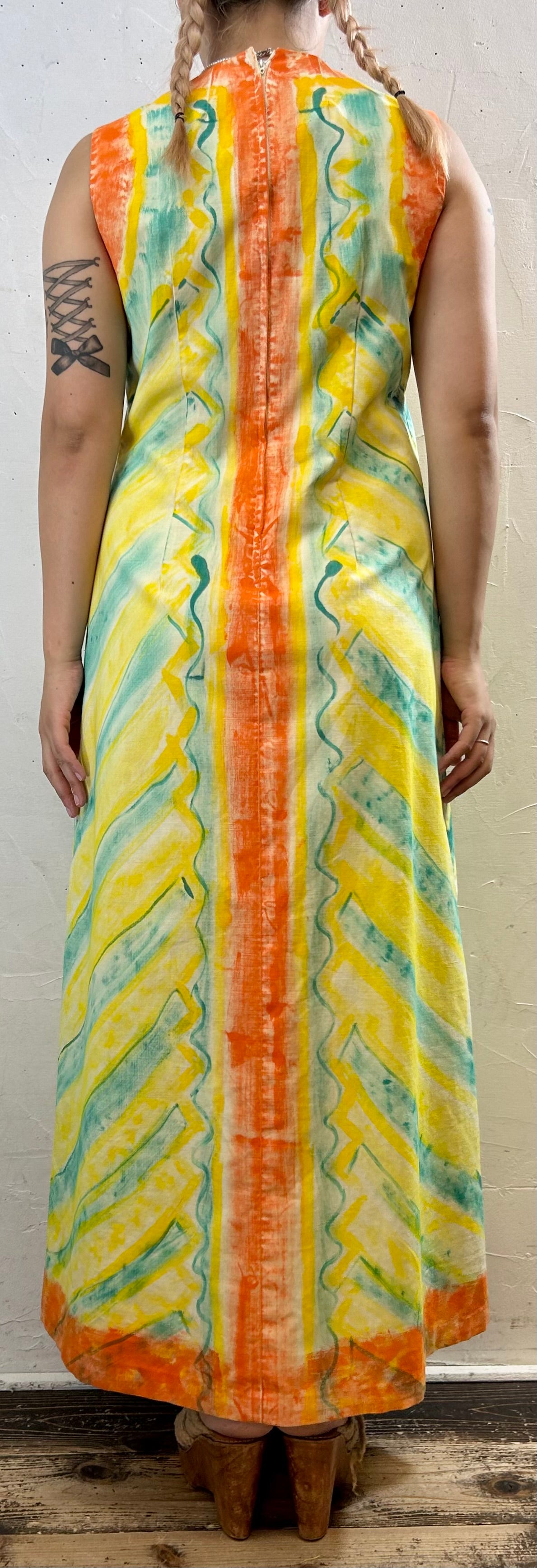 ’70s Vintage Hand Painted Dress [G28050]