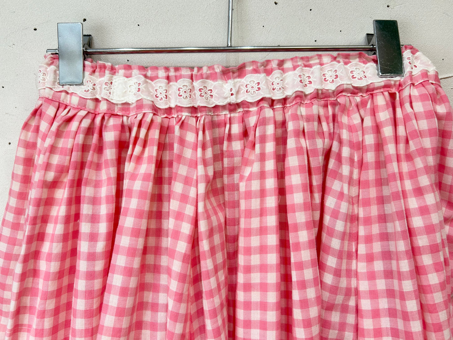 ‘70s Vintage Gingham Check Skirt [B26378]