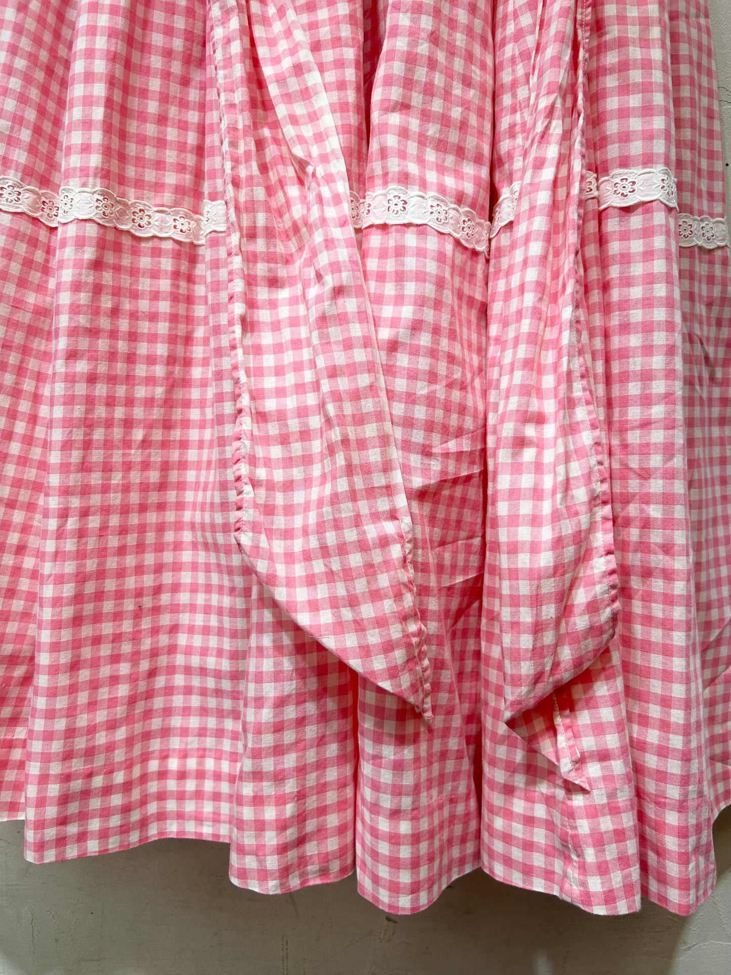 ‘70s Vintage Gingham Check Skirt [B26378]