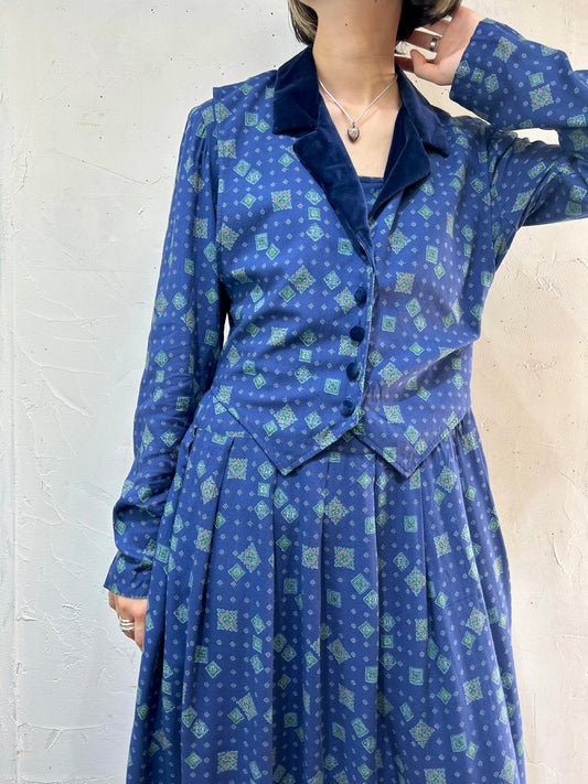 Vintage Rayon Dress 〜karin stevens〜 [I24922]