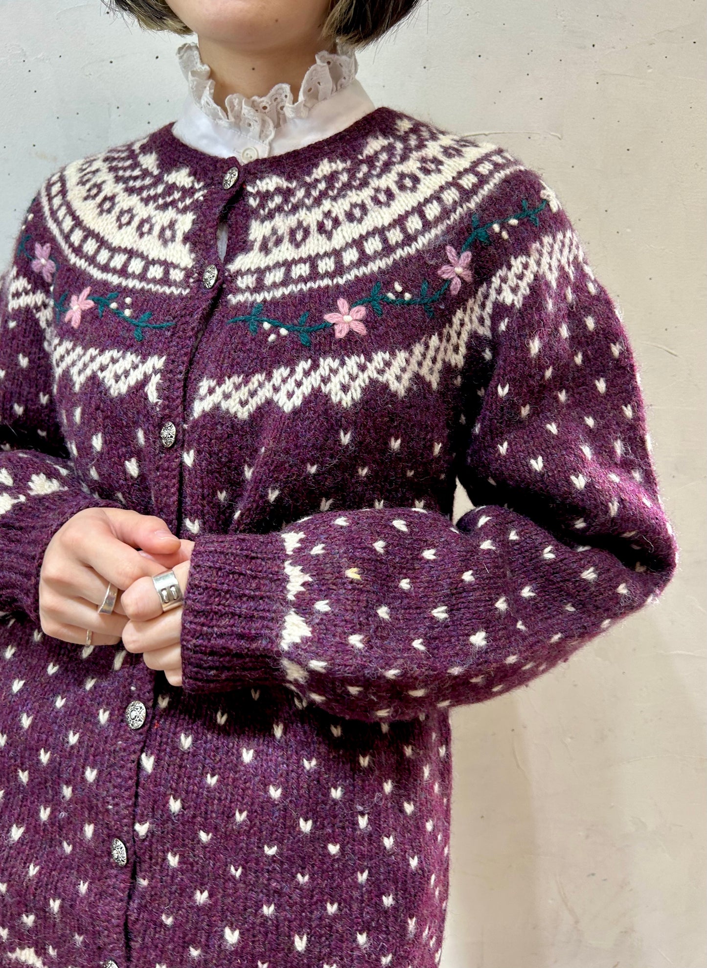 Vintage Nordic Knit Cardigan [J25269]