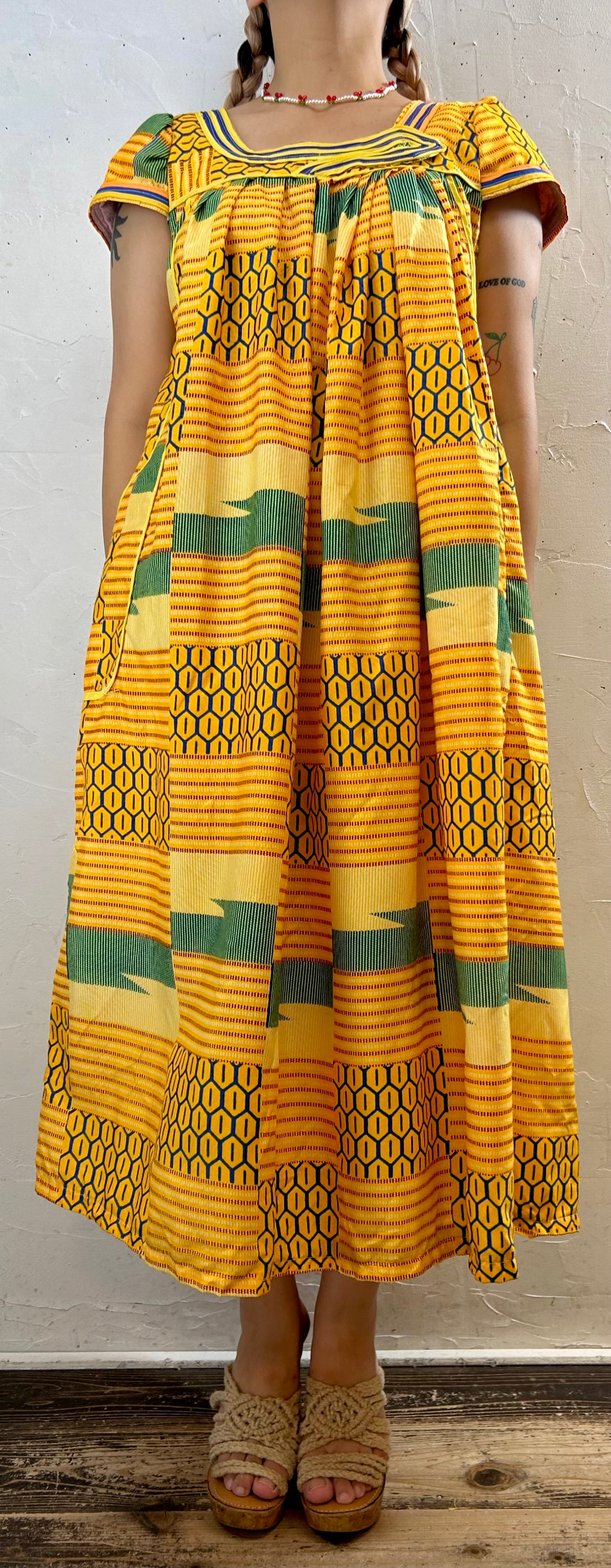 Vintage African Batik Dress [G28049]