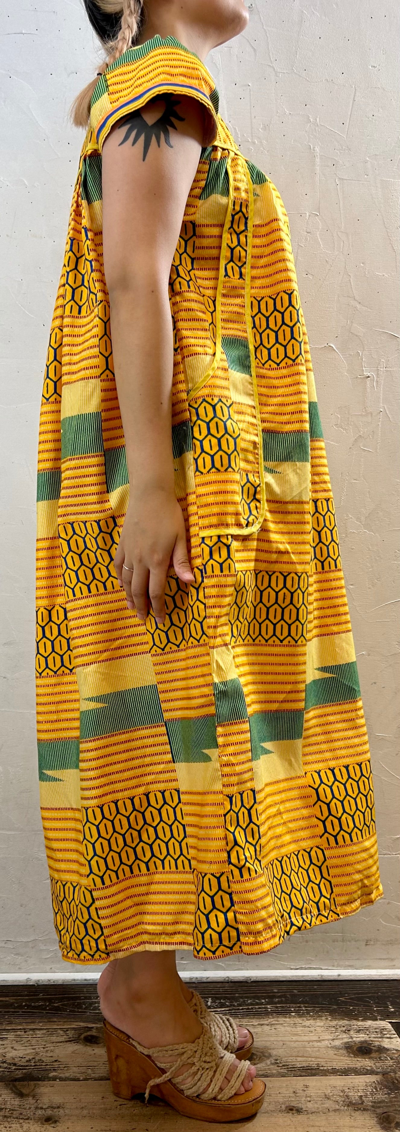 Vintage African Batik Dress [G28049]