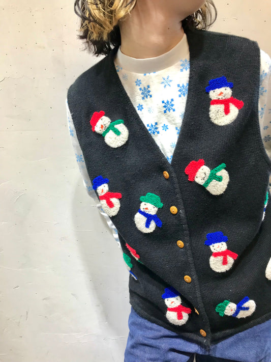 Vintage Xmas Knit Vest [L25731]