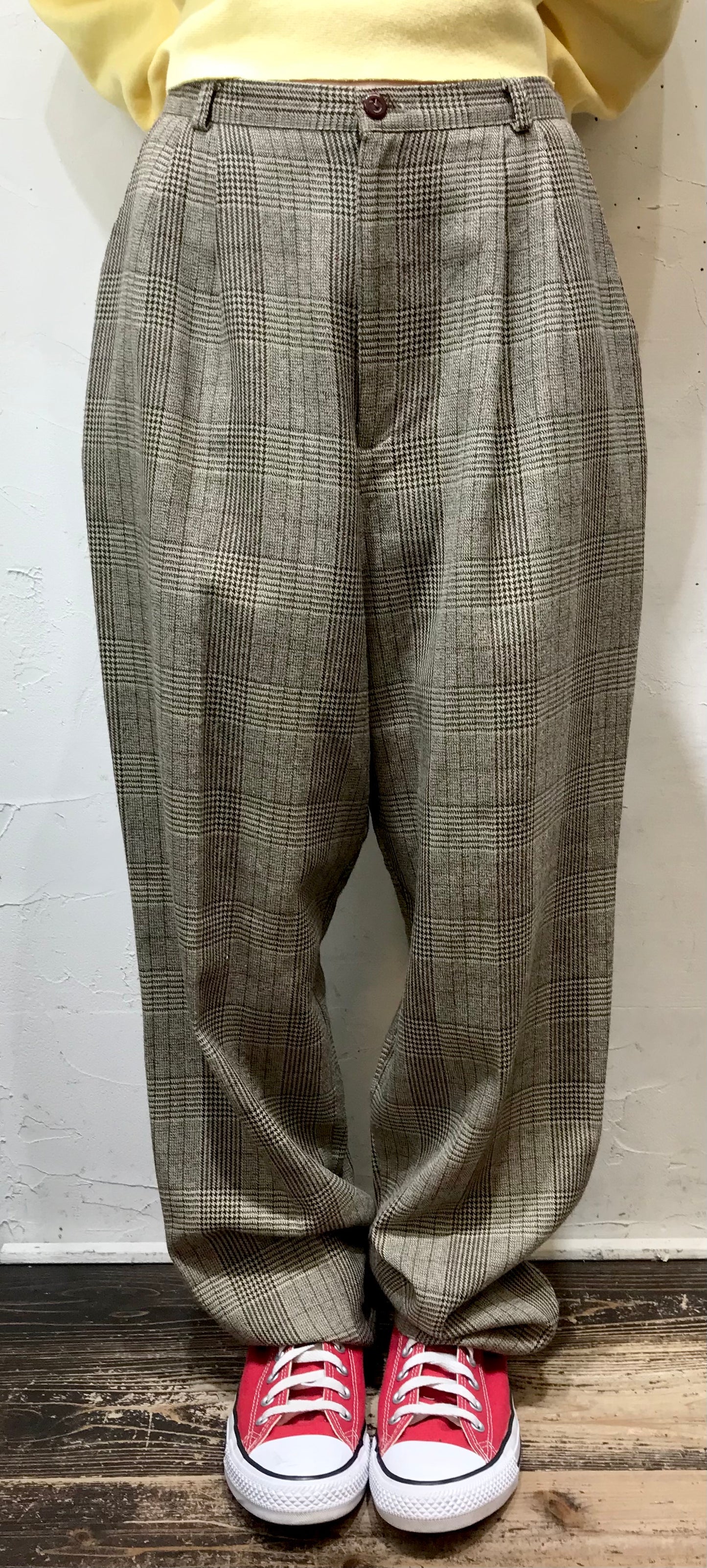 Vintage Plaid Pants MADE IN USA [H17549]
