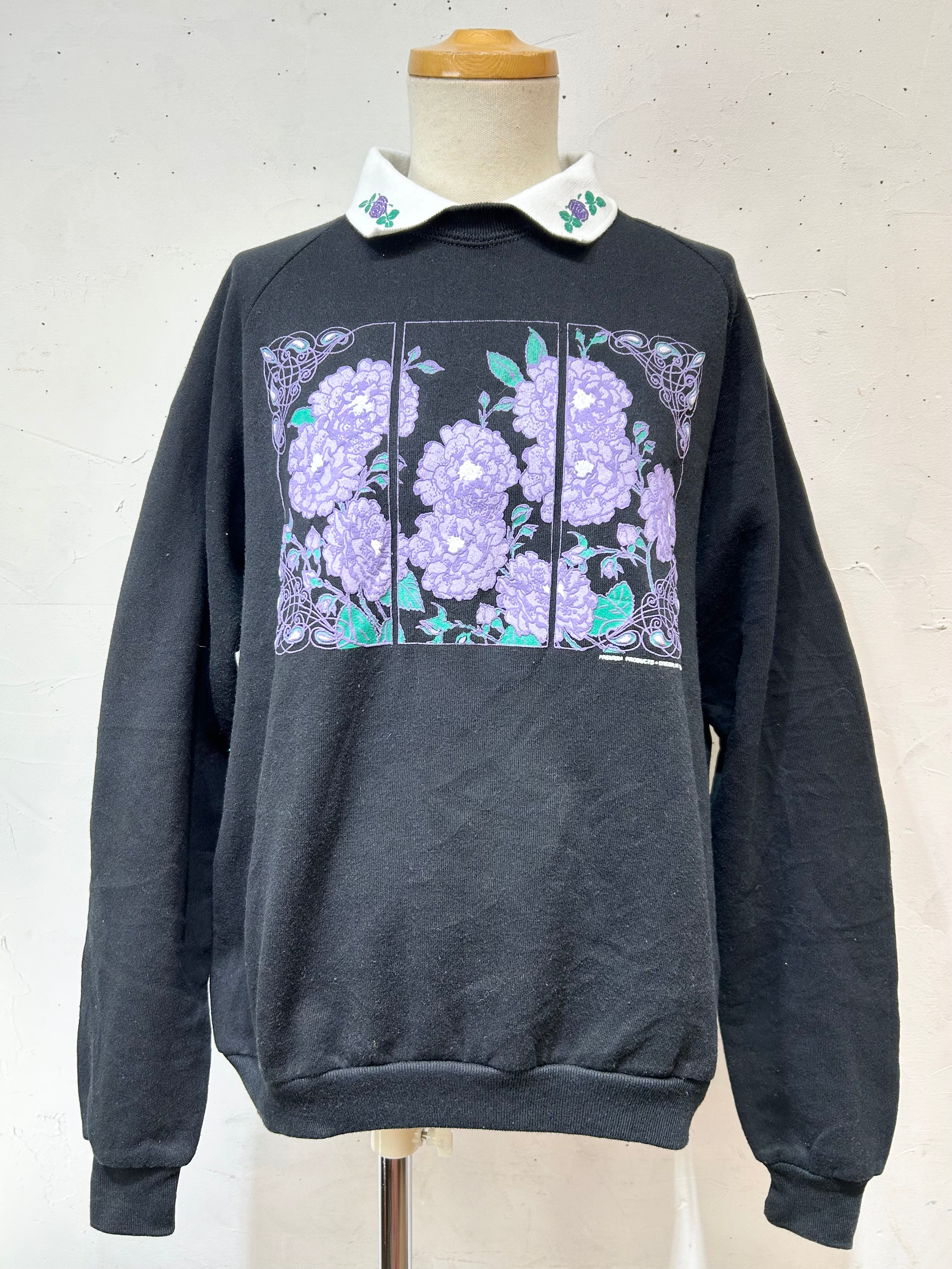 Vintage MADE IN USA Flower Sweat [B26382]