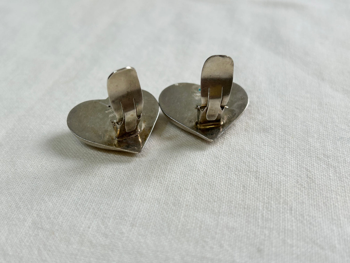Vintage 925Silver Heart Earring [B26198]