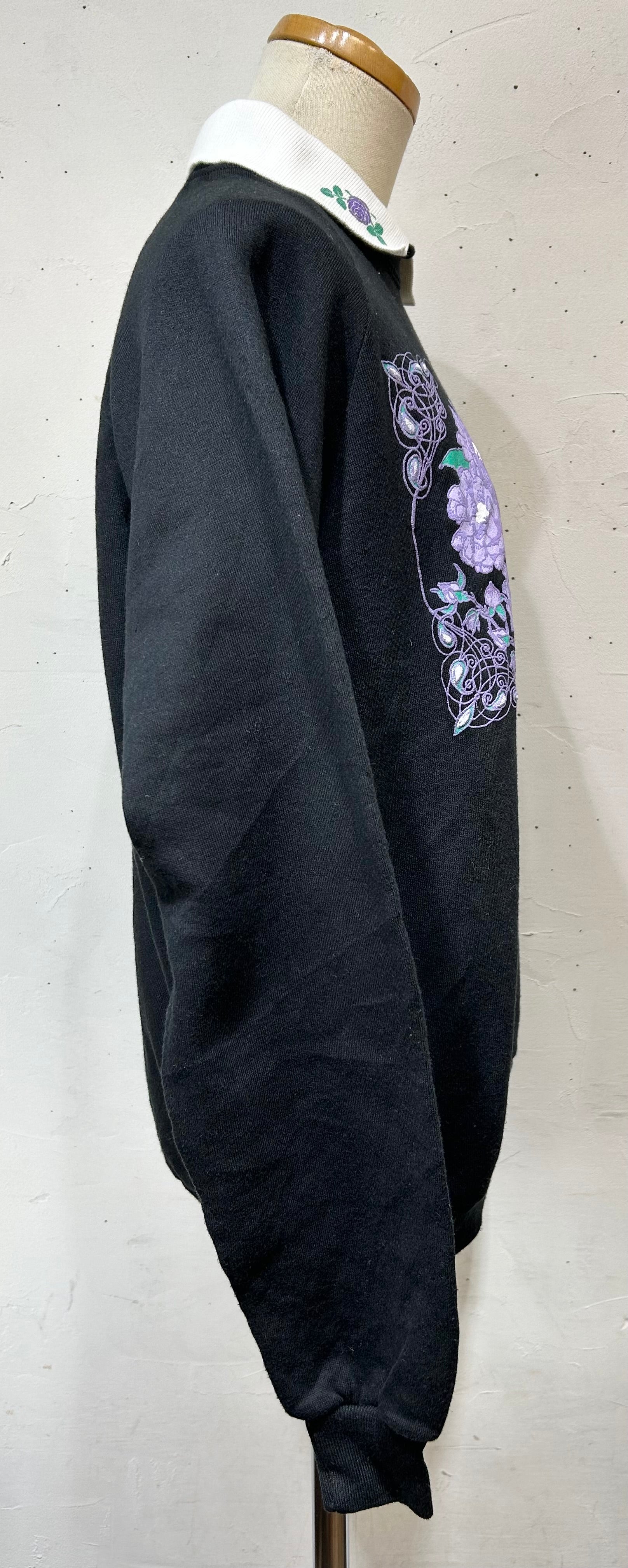 Vintage MADE IN USA Flower Sweat [B26382]