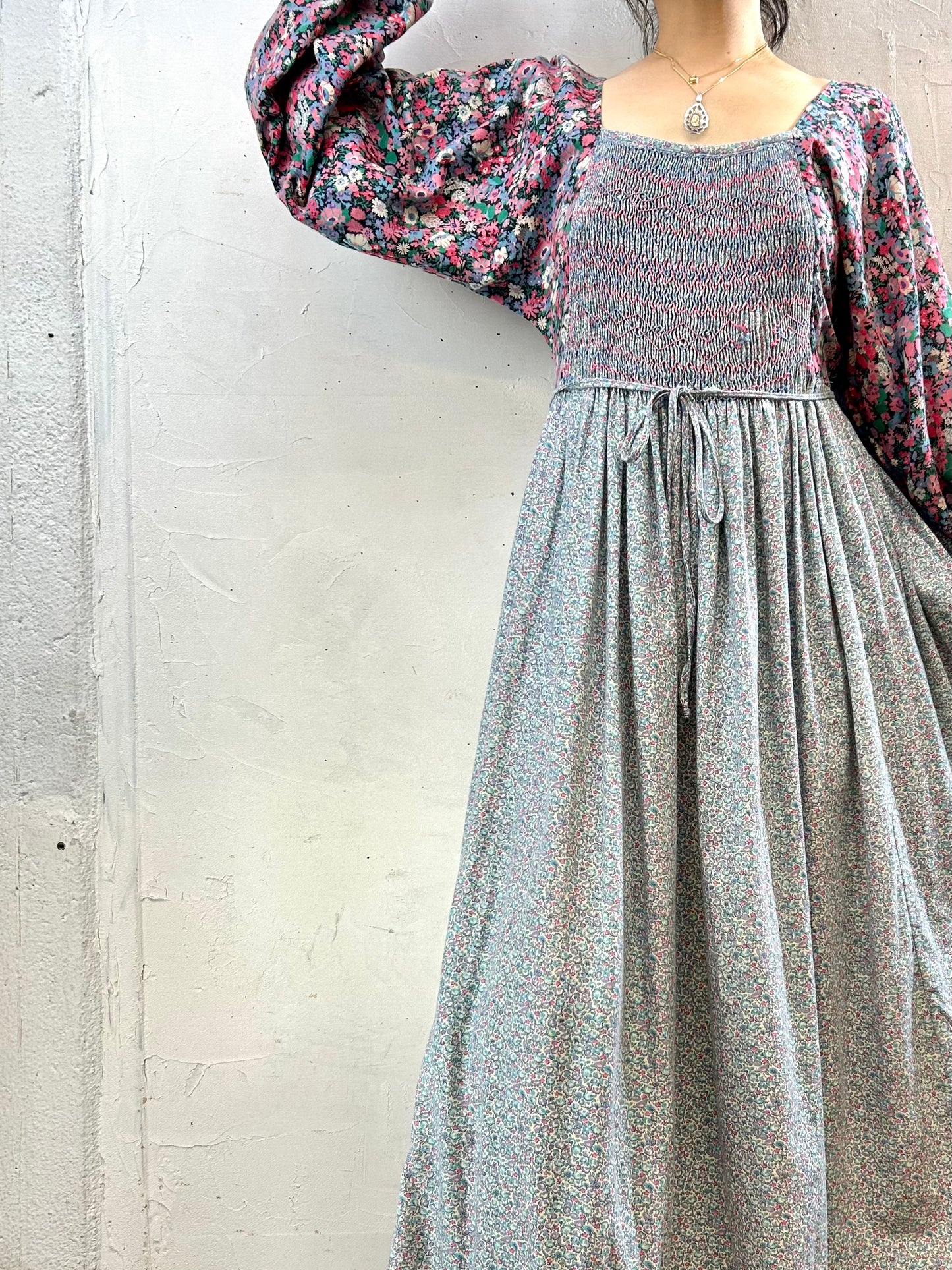 70sVintage Dress MADE IN GREAT BRITAIN [H28236]