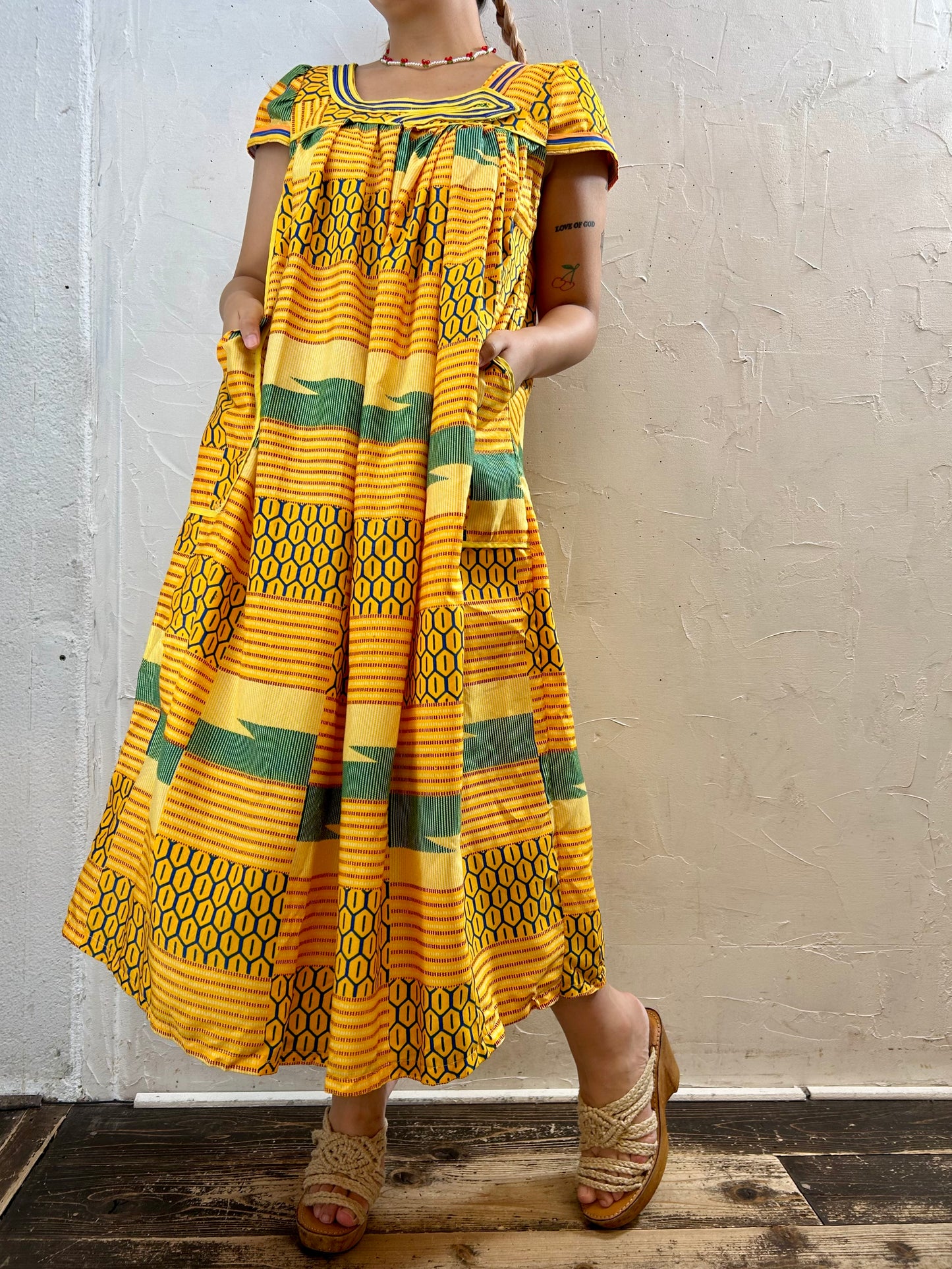 Vintage African Batik Dress [G28049]