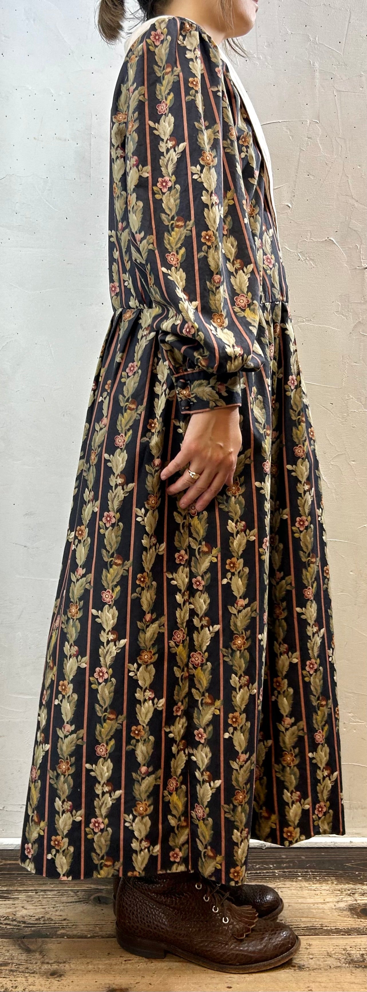 Vintage Flower Dress MADE IN USA [I28433]