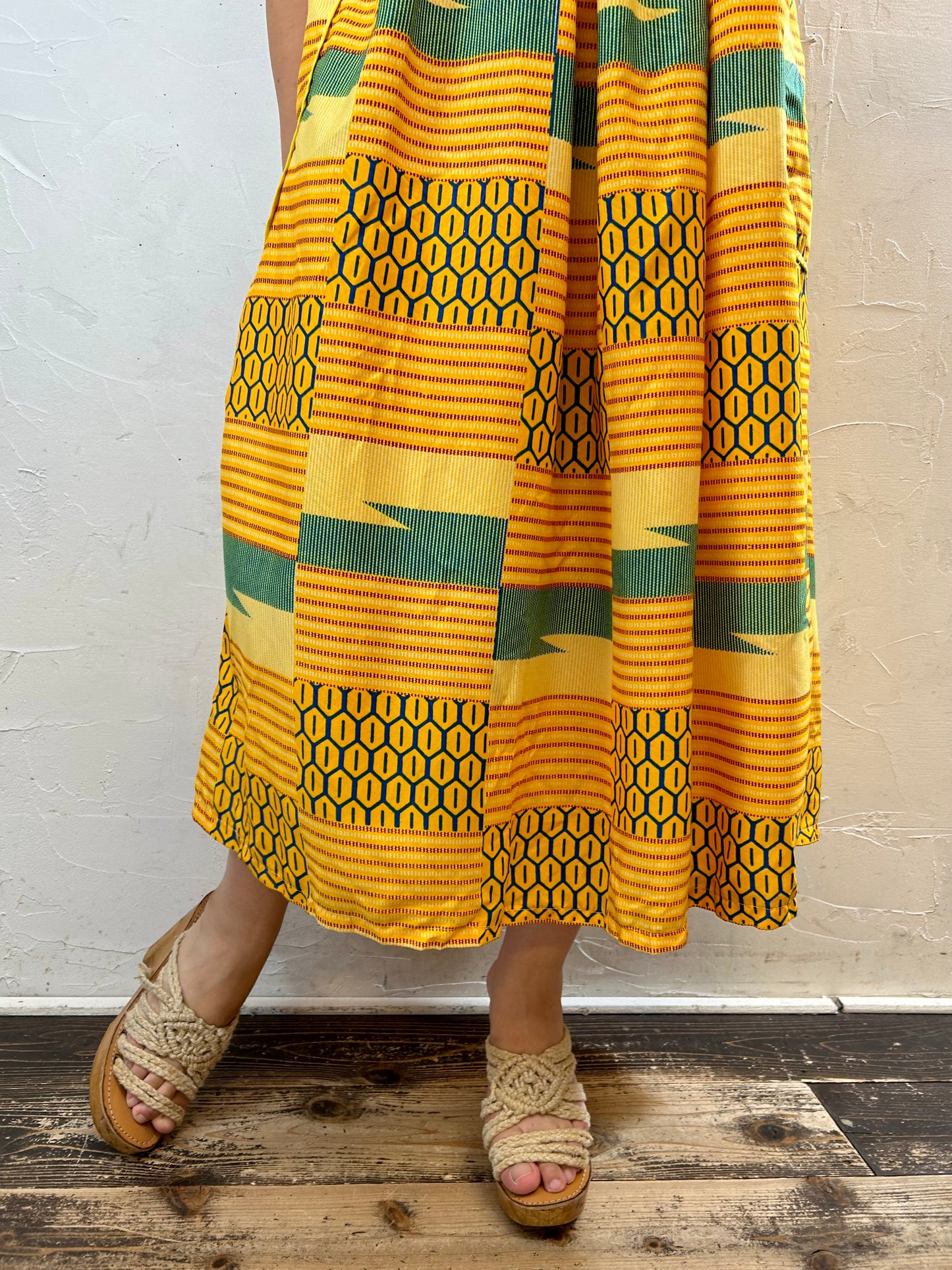 Vintage African Batik Dress [G28049]