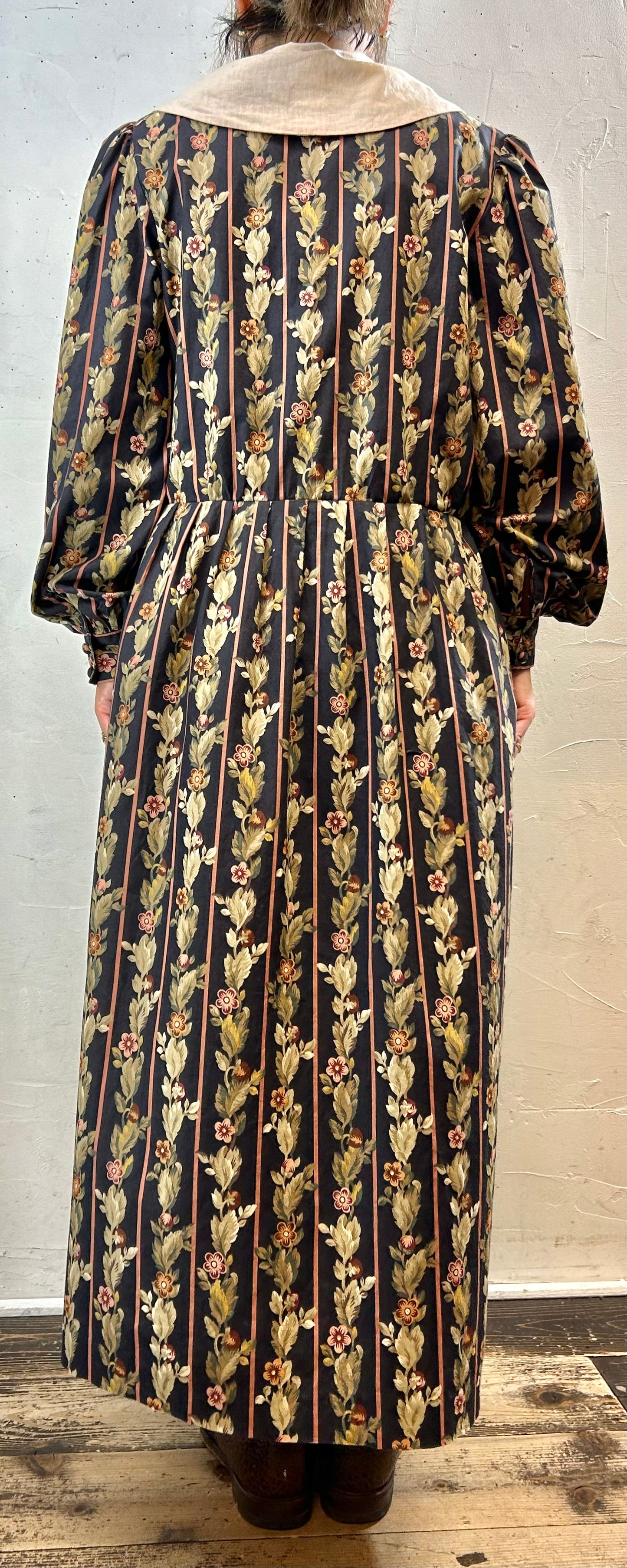 Vintage Flower Dress MADE IN USA [I28433]