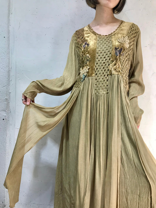 Vintage Viscose Dress MADE IN ITALY [J25349]