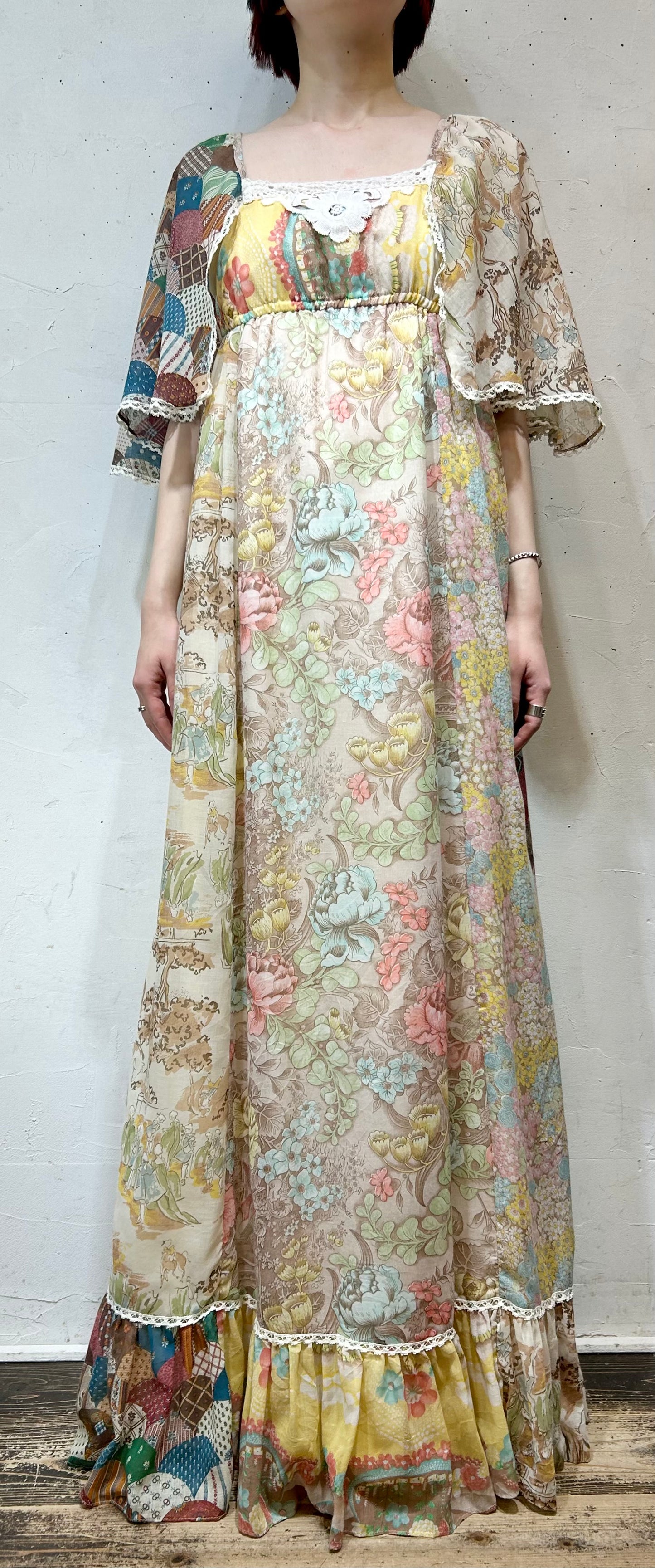 ’70s Vintage Patchwork Dress [E27127]